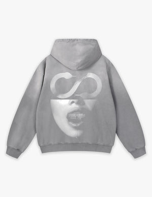 RAW METALS Anatomy of a Lie Faded Hoodie in Grey