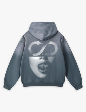 RAW METALS Anatomy of a Lie Faded Hoodie in Slate