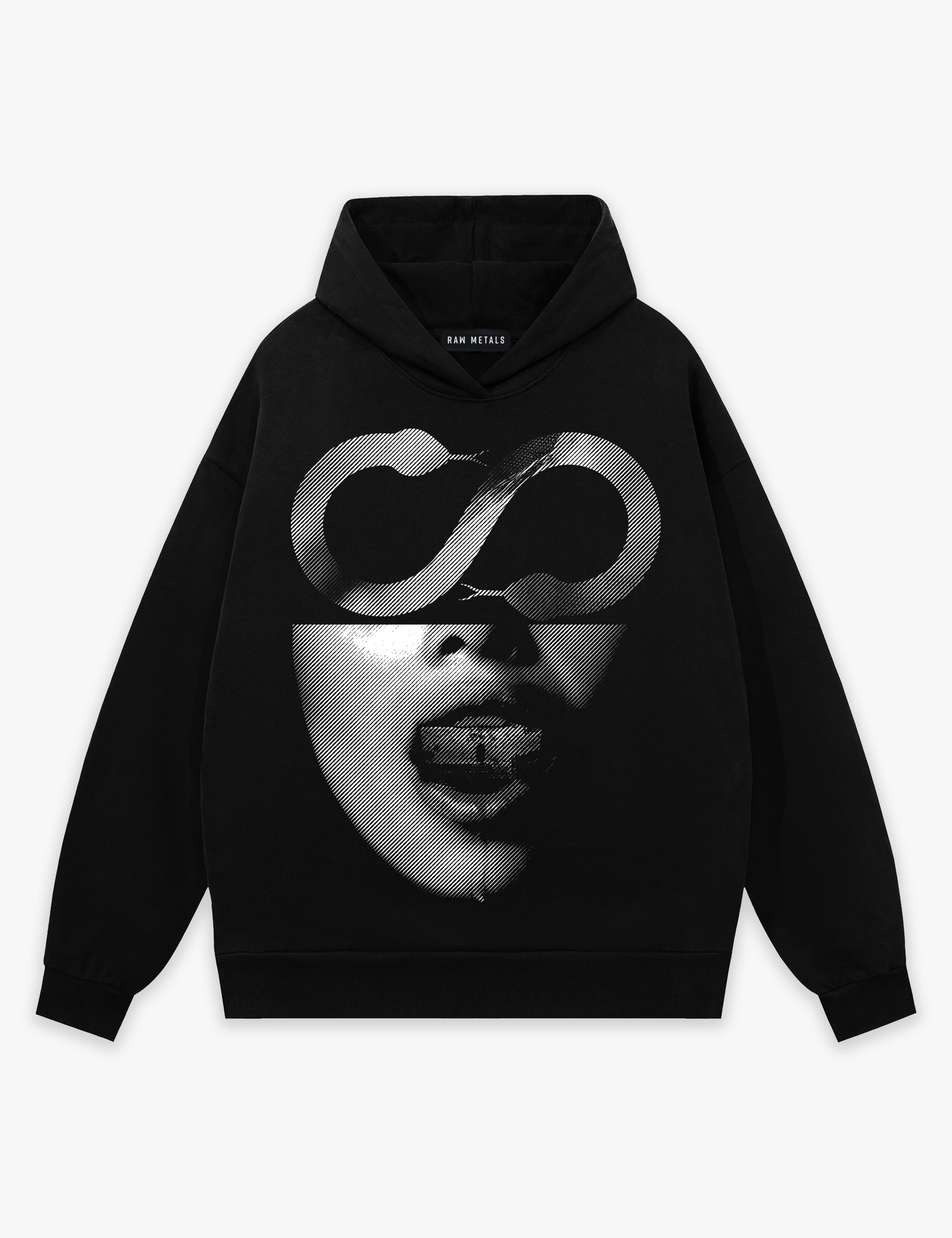 RAW METALS Anatomy of a Lie Hoodie in Black