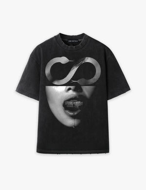 RAW METALS Anatomy of a Lie Oversized Distressed T-shirt in Black
