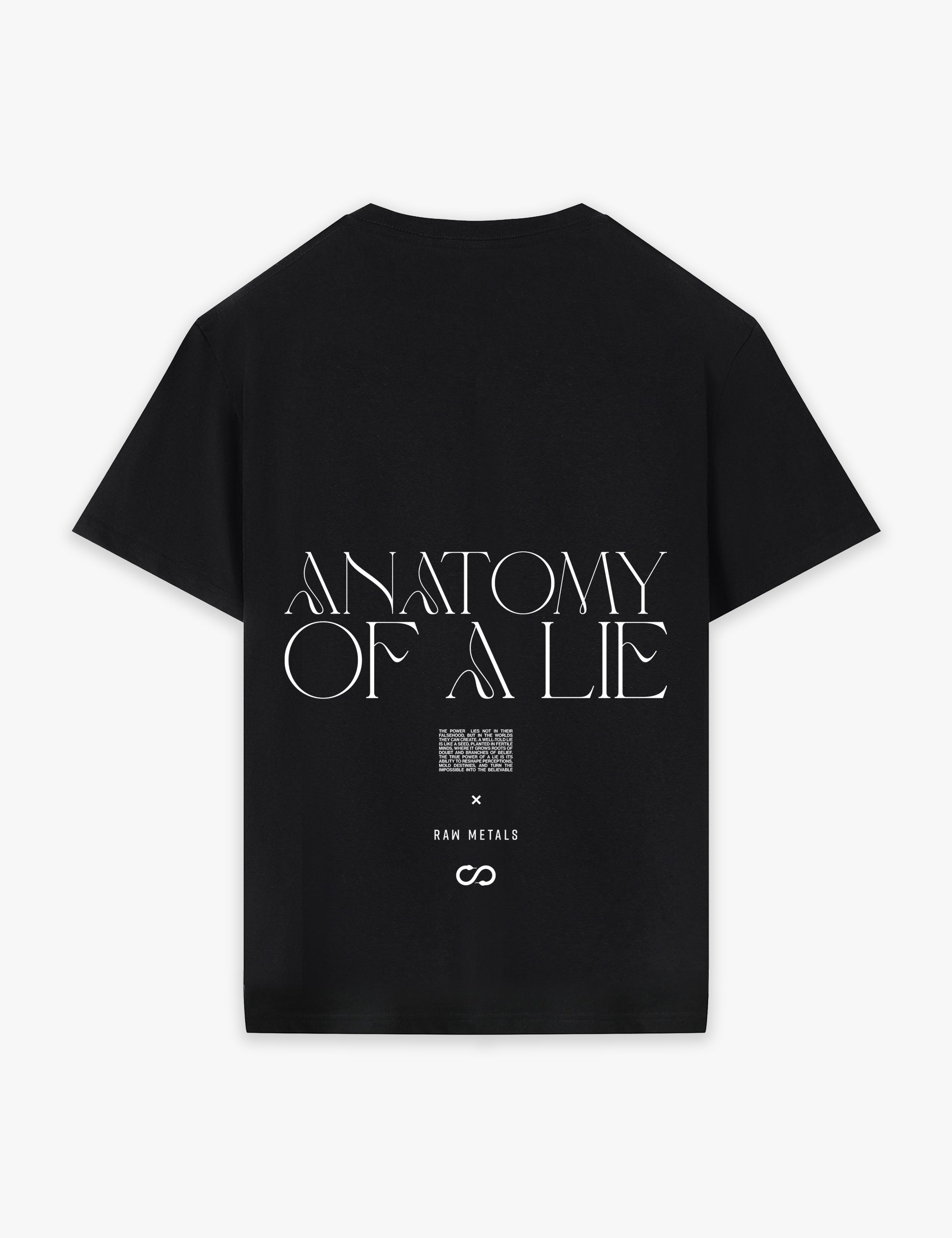 RAW METALS Anatomy of a Lie T-shirt in Black