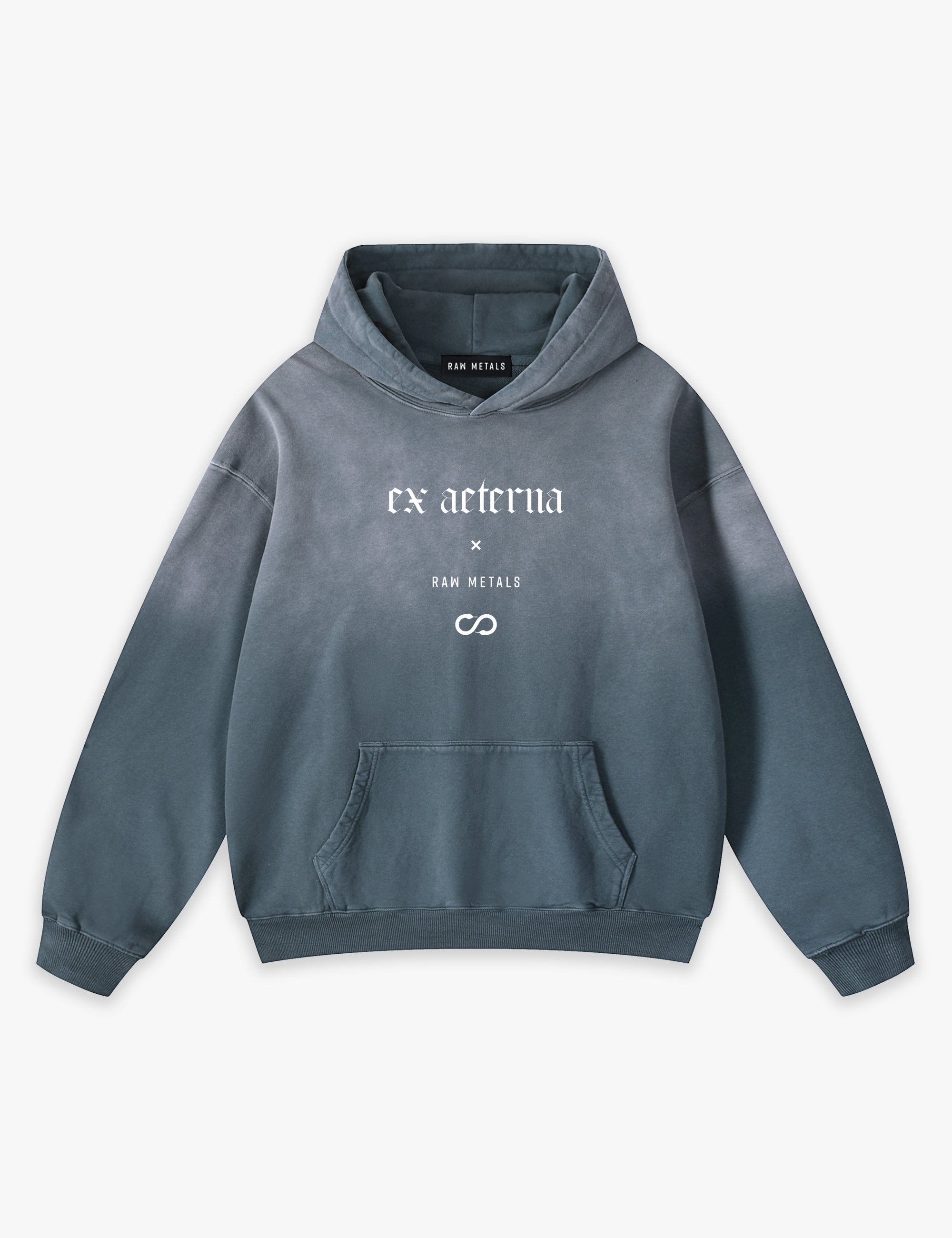 RAW METALS Ex Aeterna Faded Hoodie in Slate