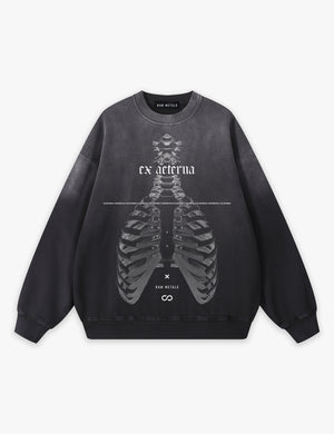 RAW METALS Ex Aeterna Faded Sweatshirt in Black