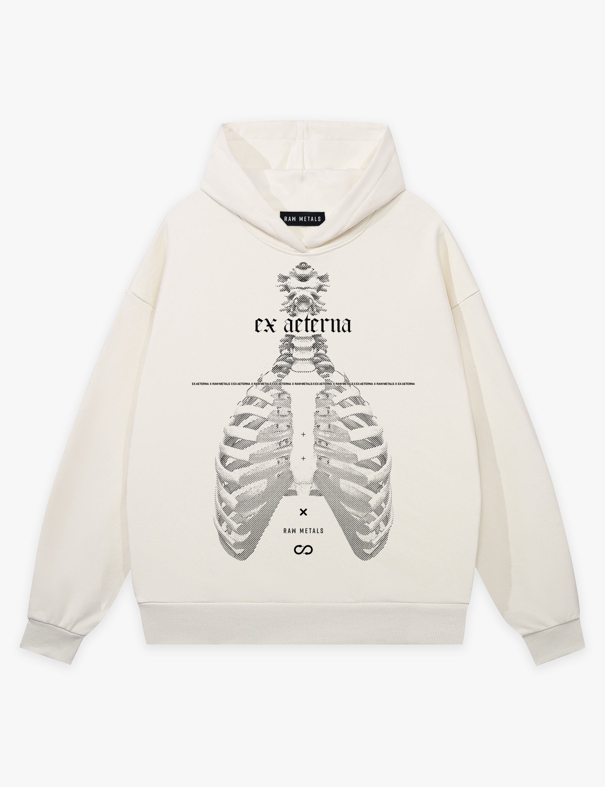 RAW METALS Ex Aeterna Hoodie in Bone