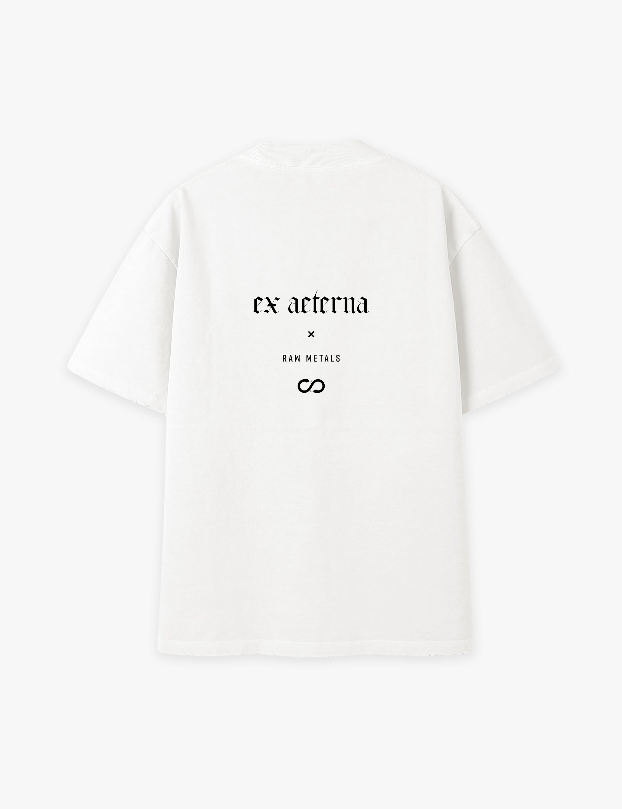 RAW METALS Ex Aeterna Oversized Distressed T-shirt in White