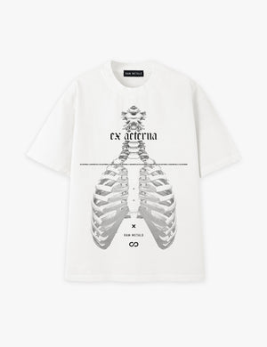 RAW METALS Ex Aeterna Oversized Distressed T-shirt in White