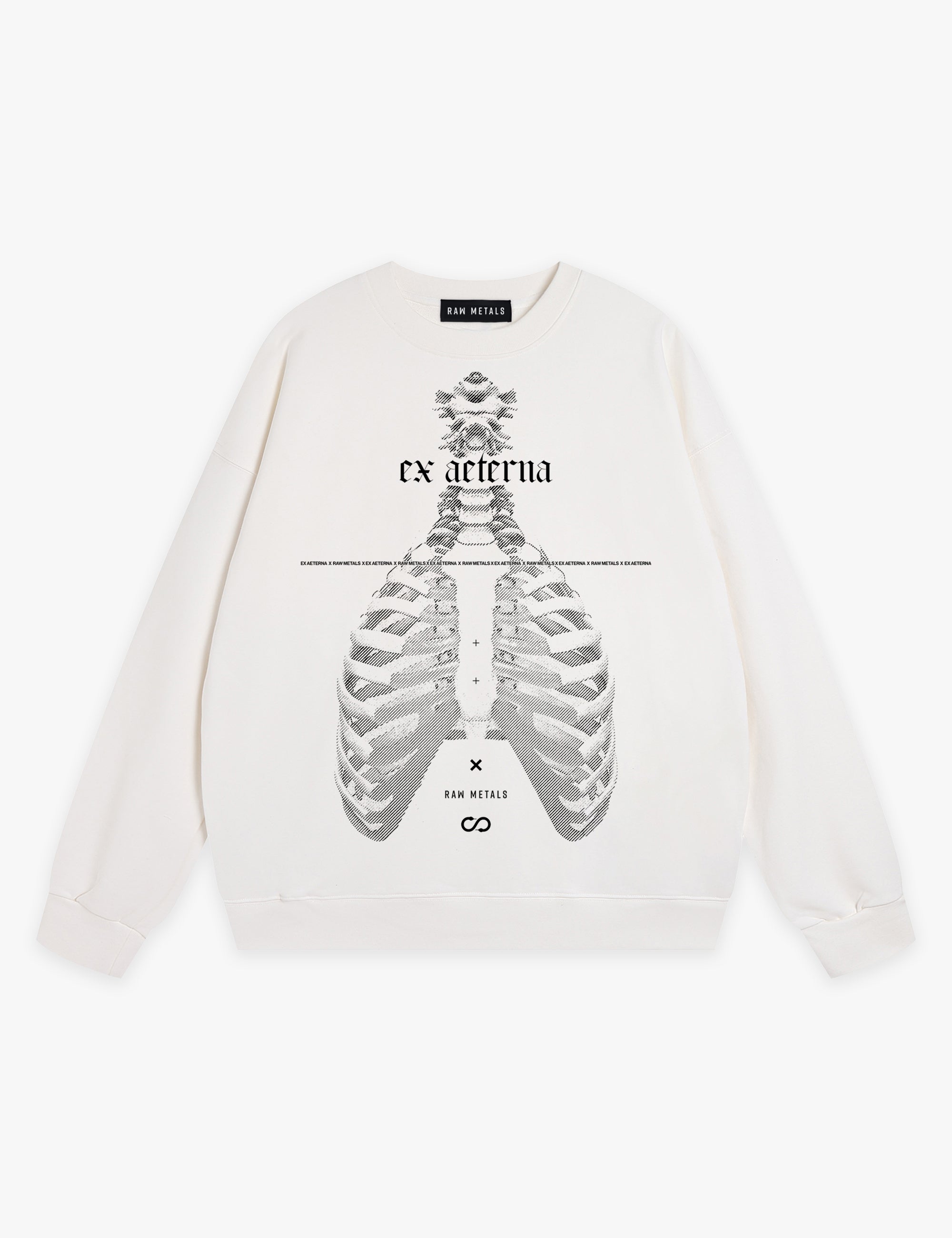 RAW METALS Ex Aeterna Sweatshirt in White