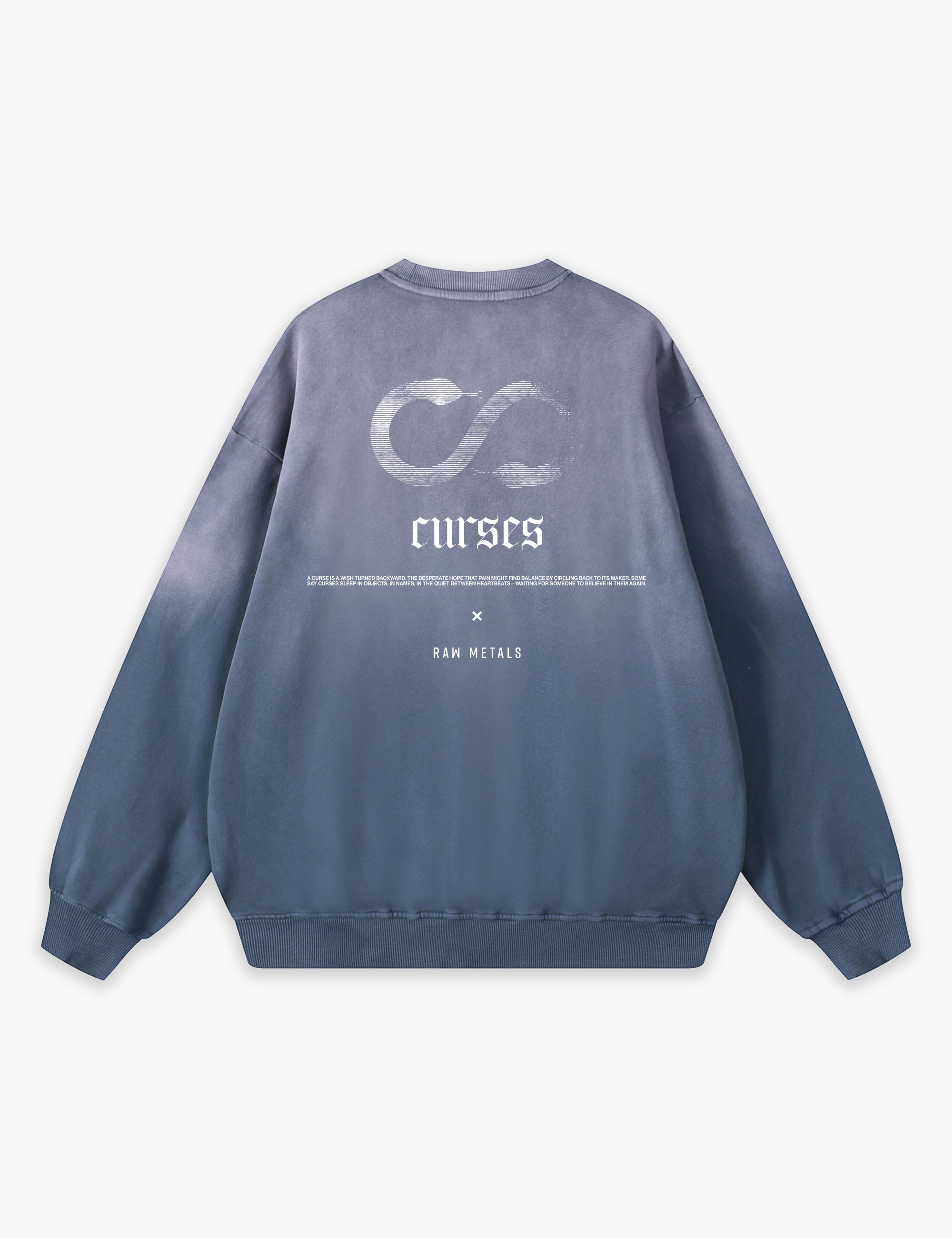 RAW METALS Curses Faded Sweatshirt in Slate