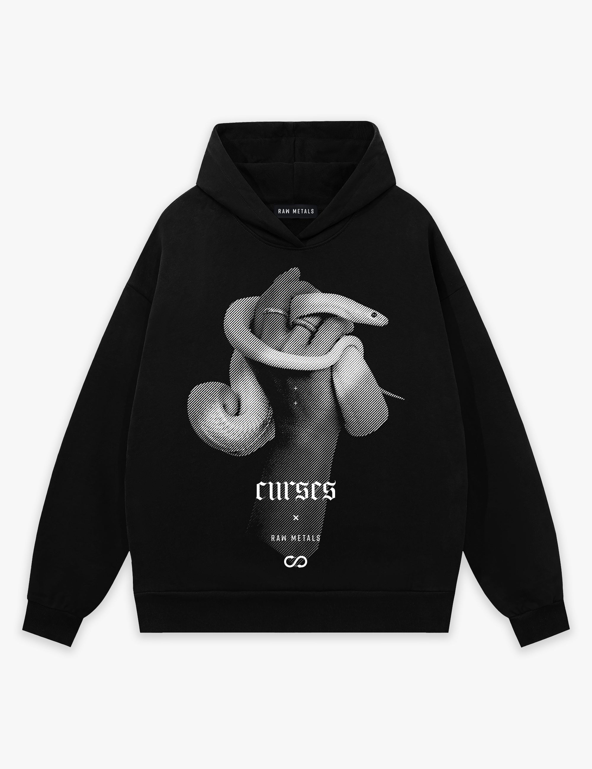 RAW METALS Curses Hoodie in Black
