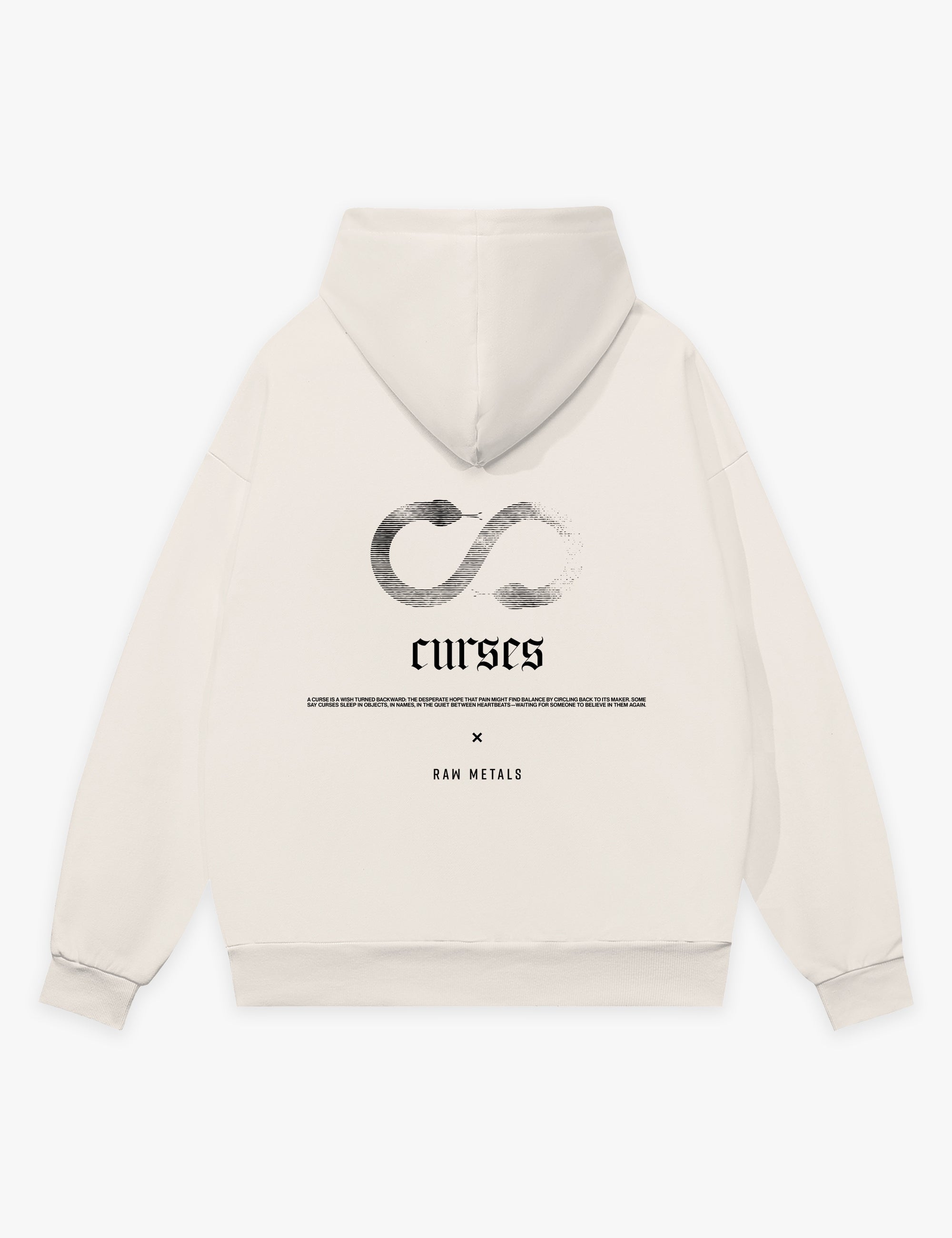 RAW METALS Curses Hoodie in Bone
