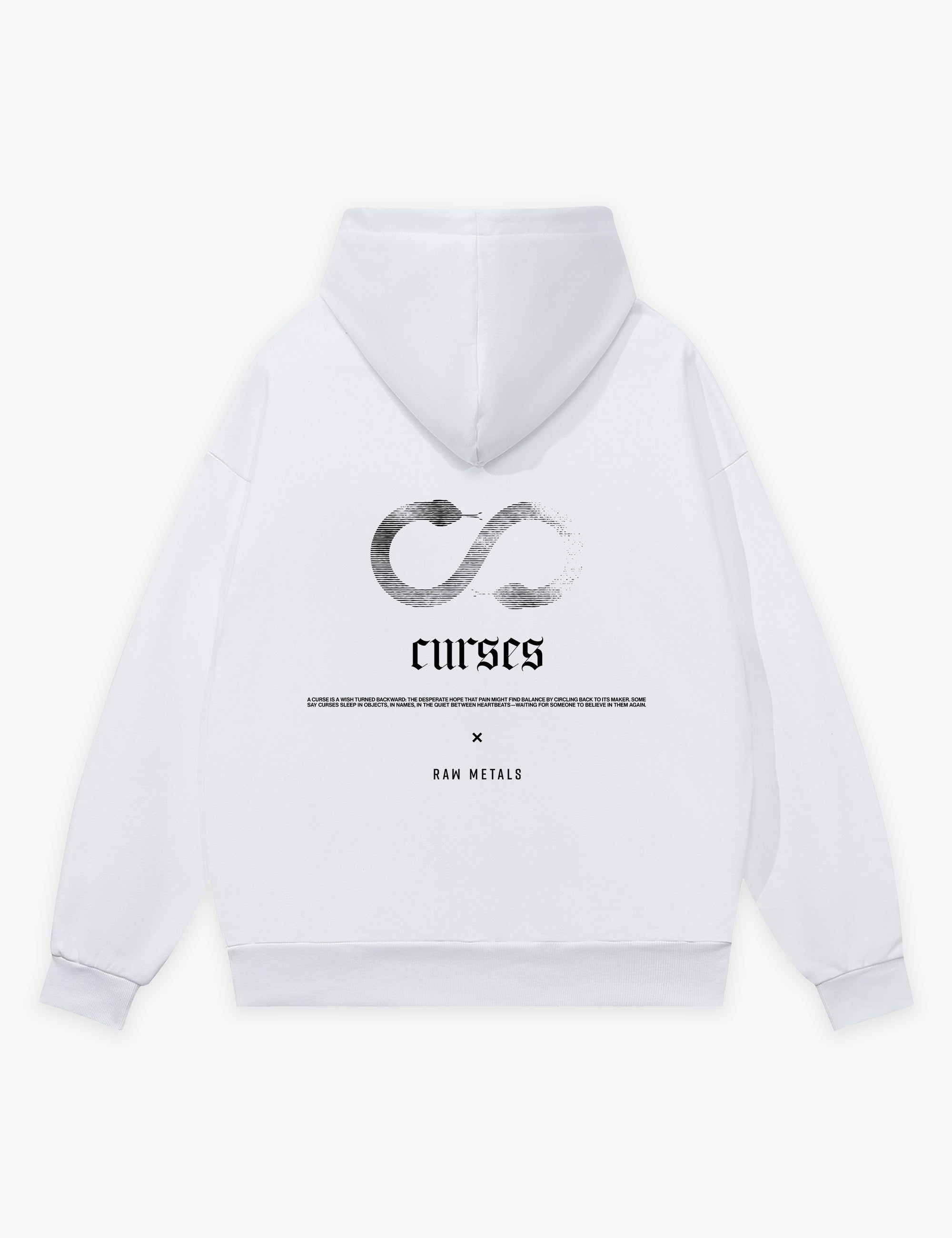 RAW METALS Curses Hoodie in White