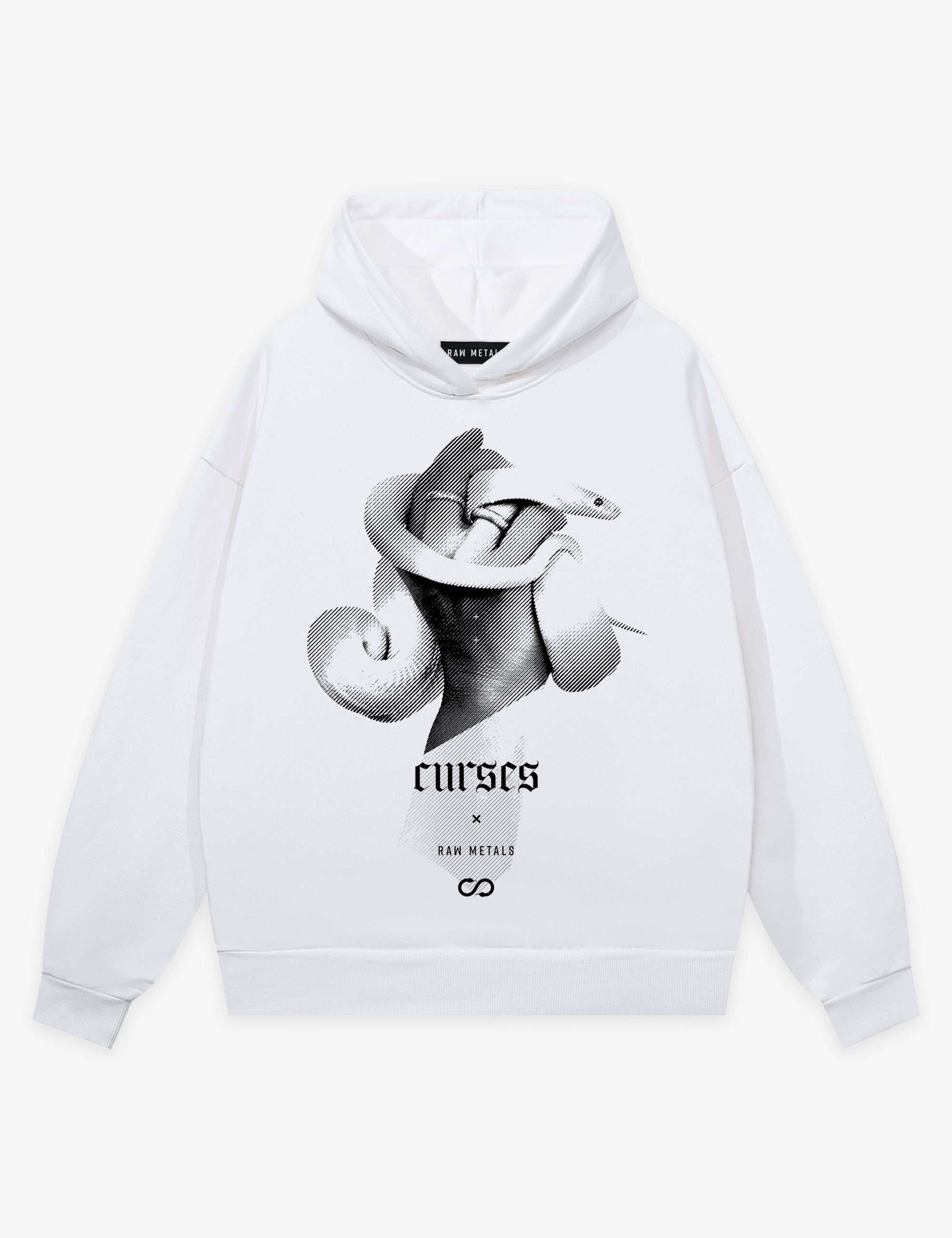 RAW METALS Curses Hoodie in White