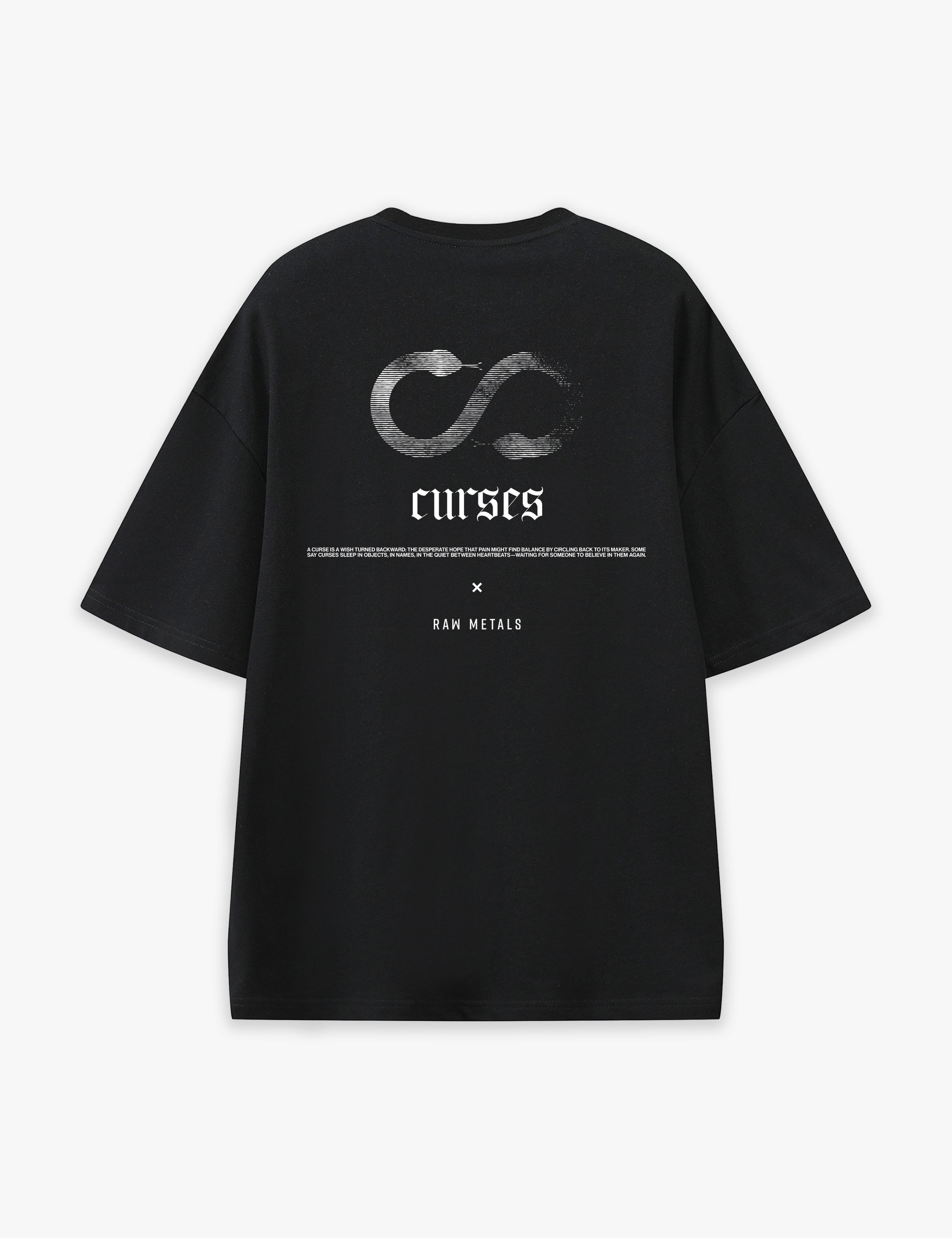 RAW METALS Curses Oversized T-shirt in Black