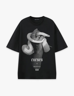RAW METALS Curses Oversized T-shirt in Black
