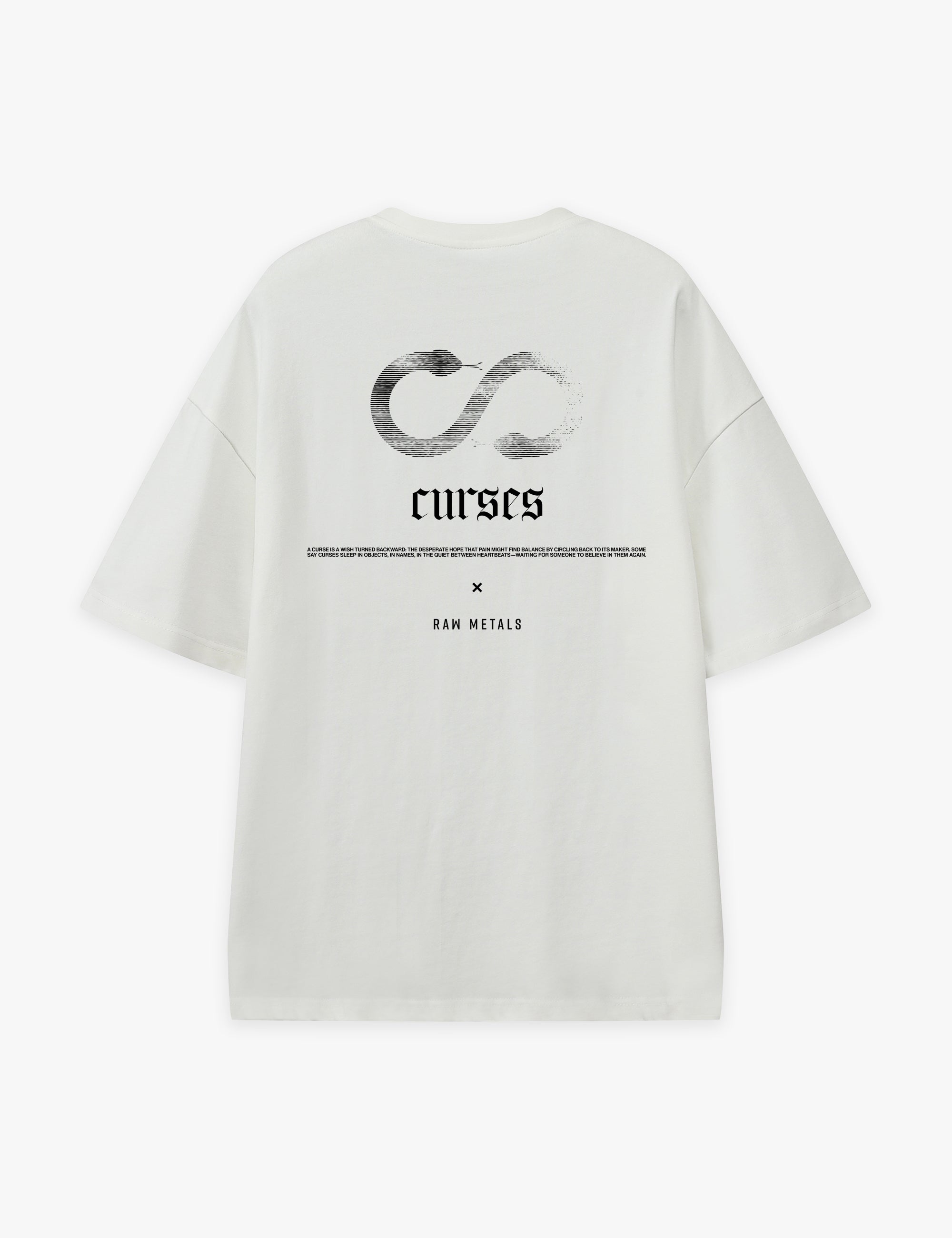 RAW METALS Curses Oversized T-shirt in White