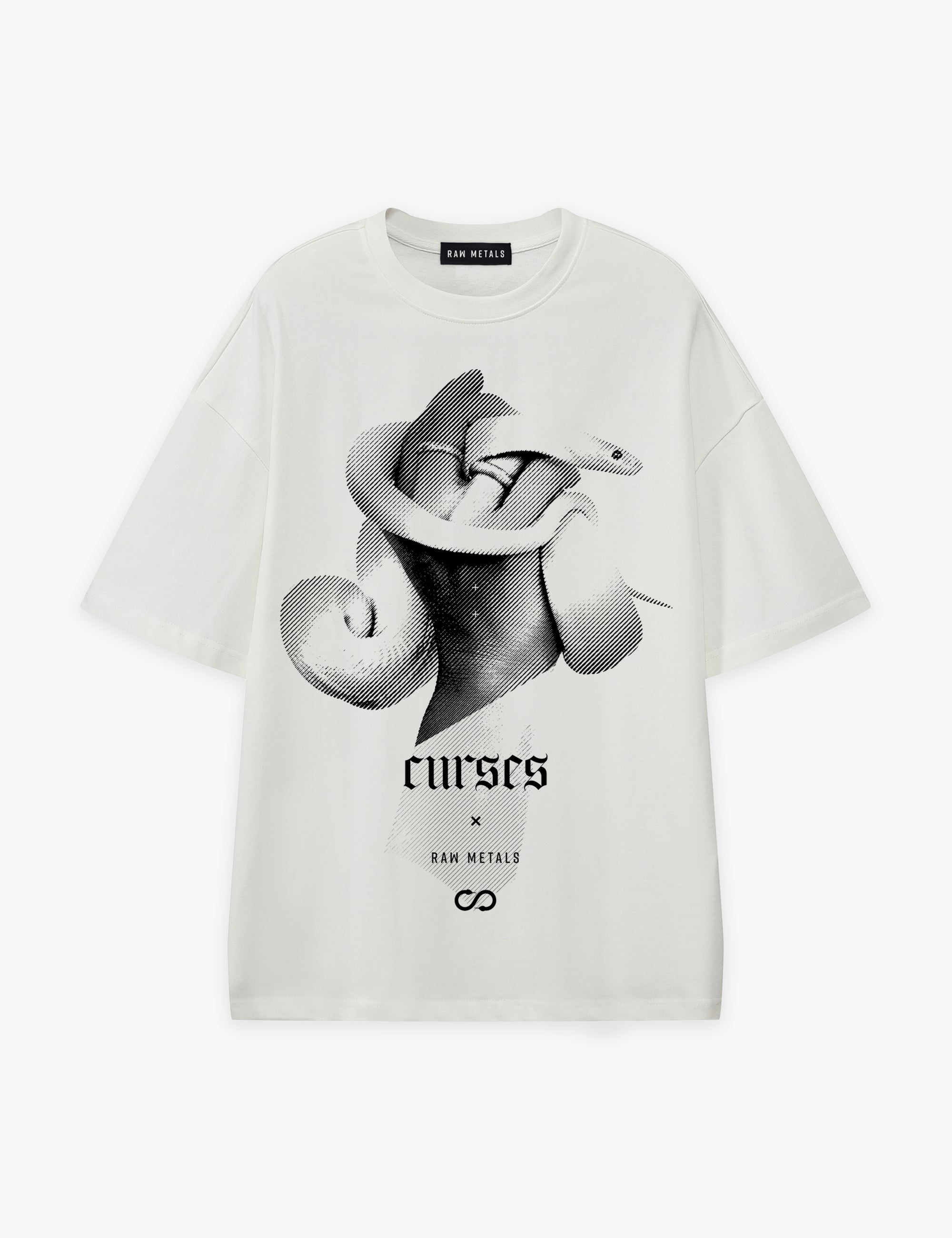 RAW METALS Curses Oversized T-shirt in White