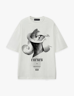 RAW METALS Curses Oversized T-shirt in White