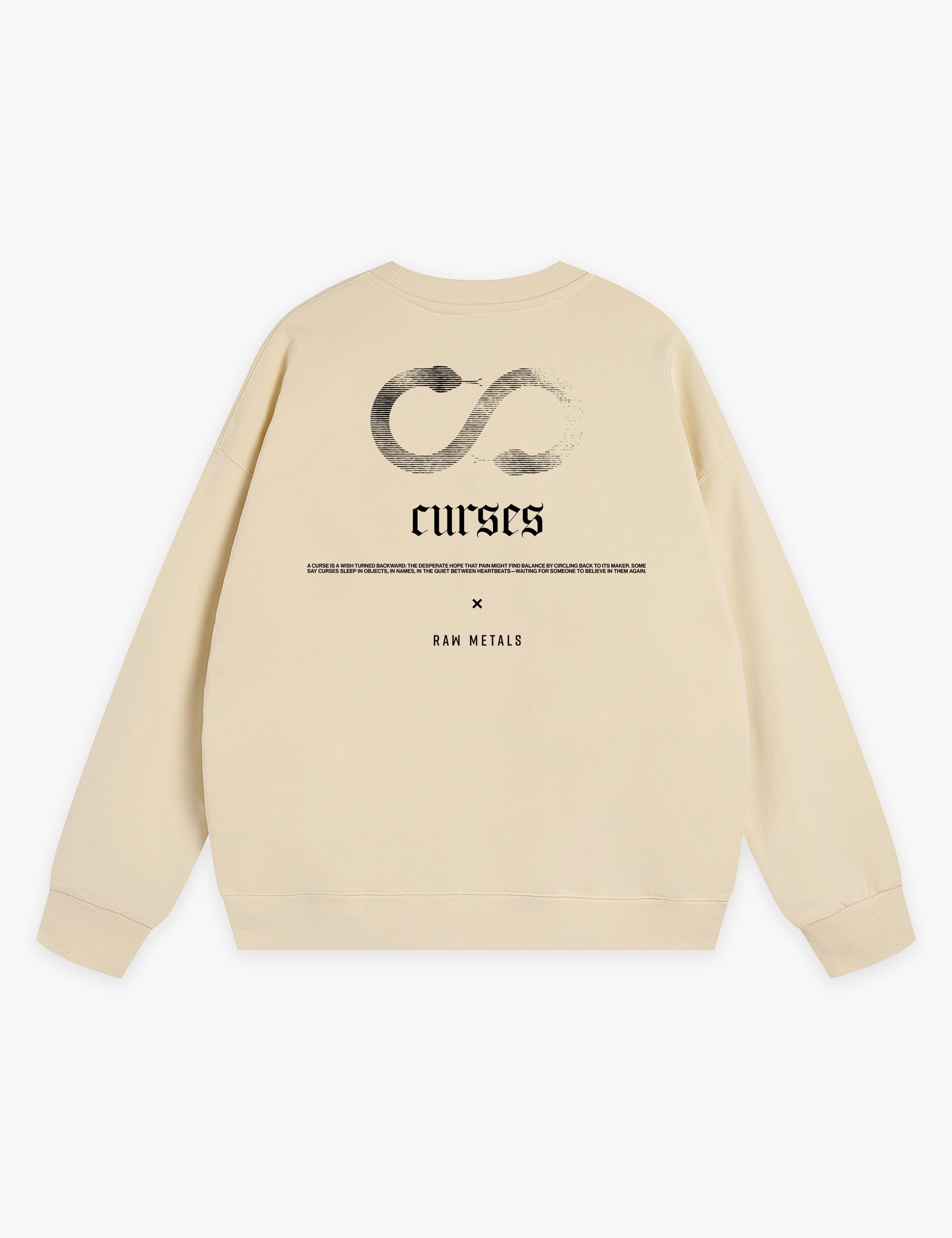 RAW METALS Curses Sweatshirt in Cream