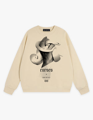 RAW METALS Curses Sweatshirt in Cream