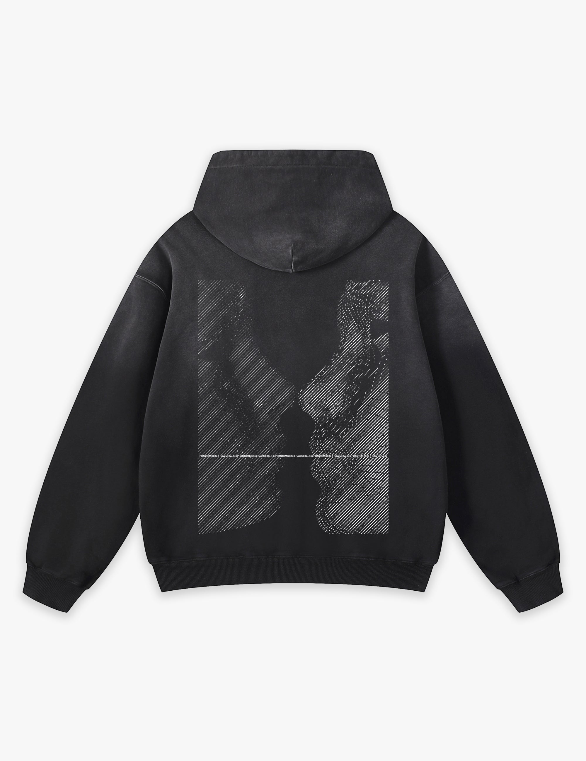 RAW METALS Phantom Kiss Faded Hoodie in Black