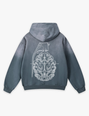 RAW METALS Flaw in the Design Faded Hoodie in Slate