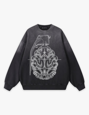 RAW METALS Flaw in the Design Faded Sweatshirt in Black