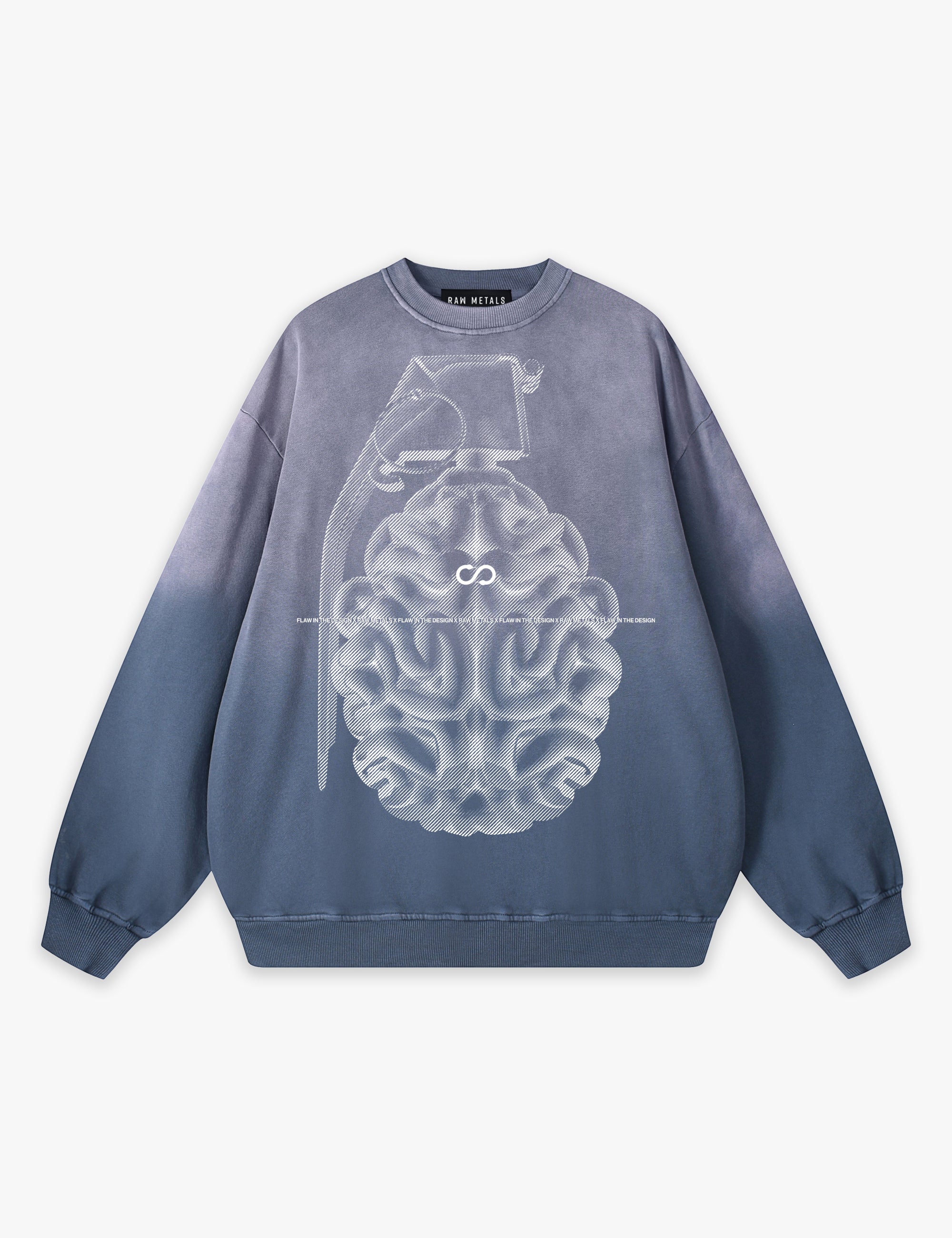 RAW METALS Flaw in the Design Faded Sweatshirt in Slate
