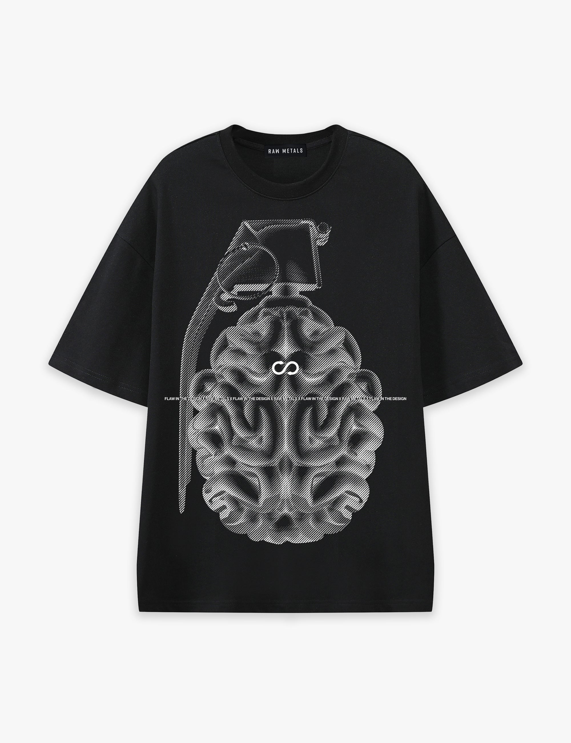 RAW METALS Flaw in the Design Oversized T-shirt in Black