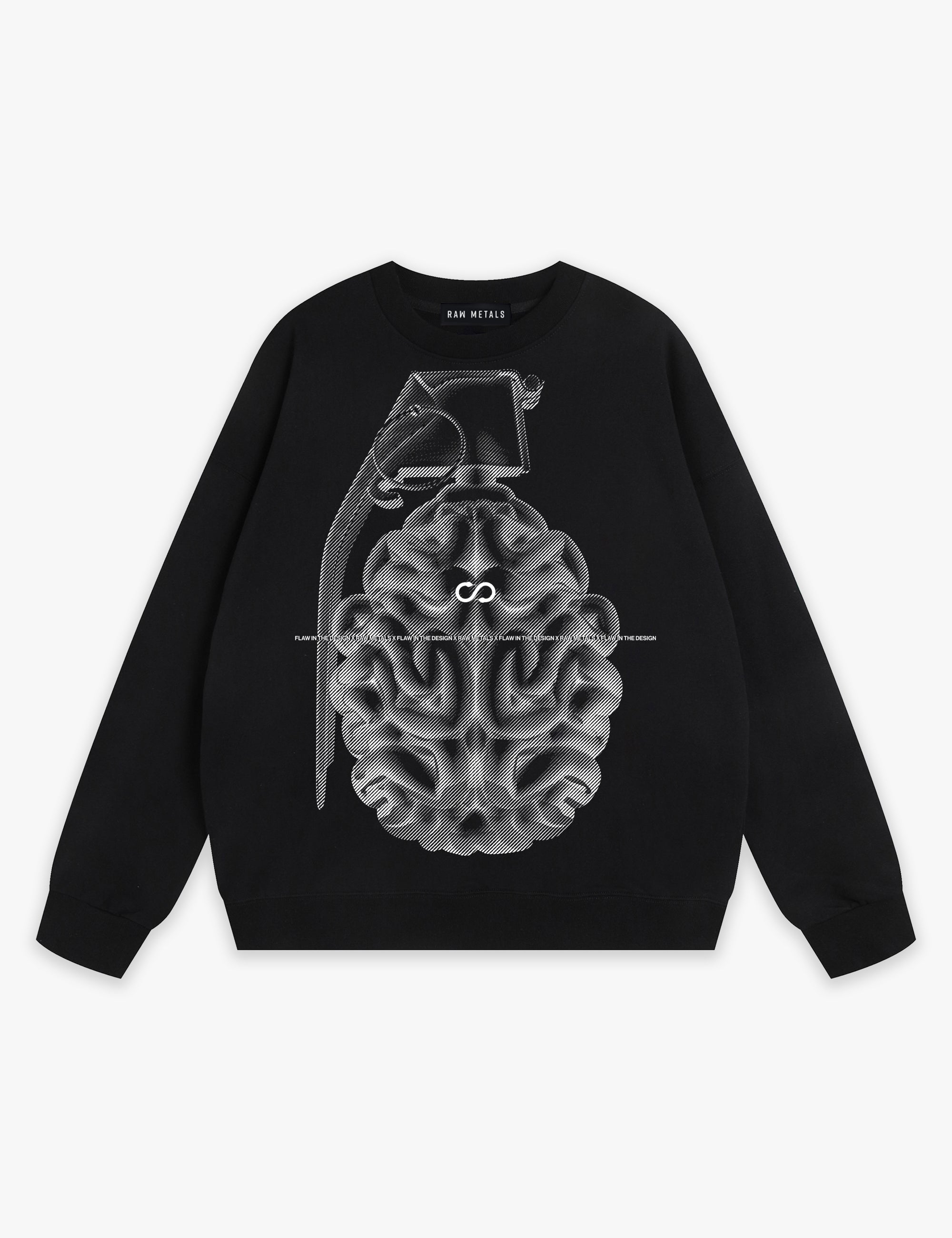 RAW METALS Flaw in the Design Sweatshirt in Black