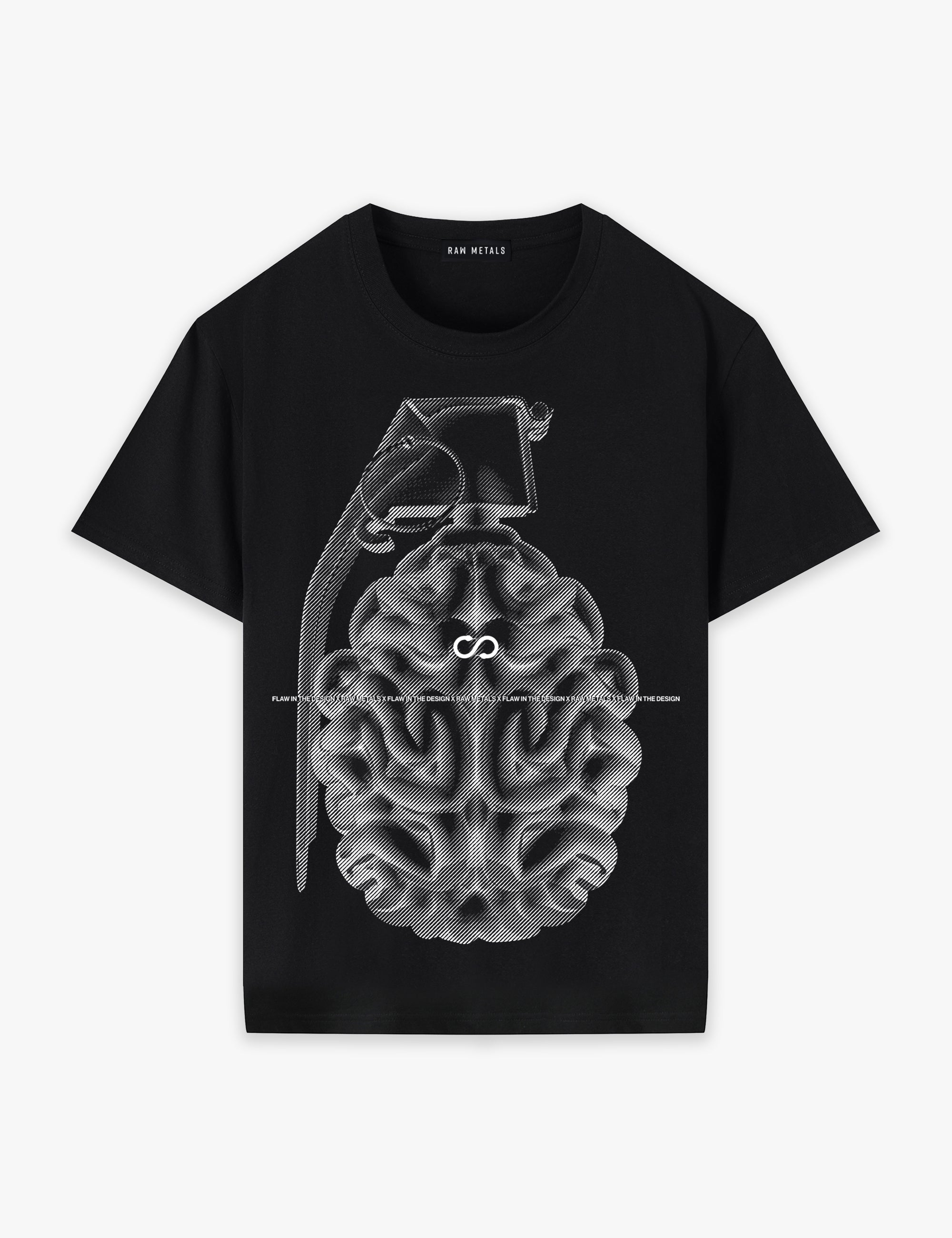 RAW METALS Flaw in the Design T-shirt in Black