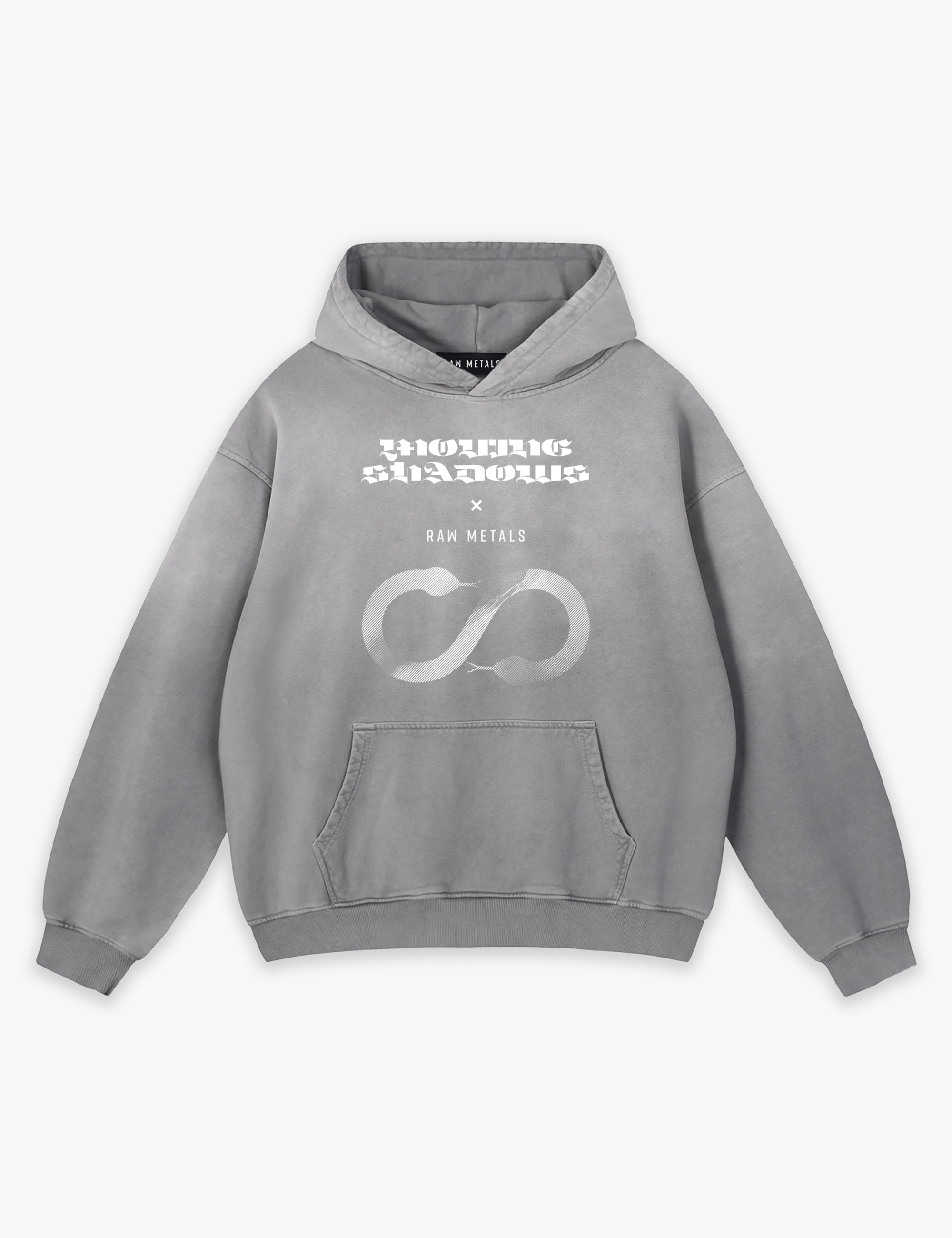 RAW METALS Moving Shadows Faded Hoodie in Grey