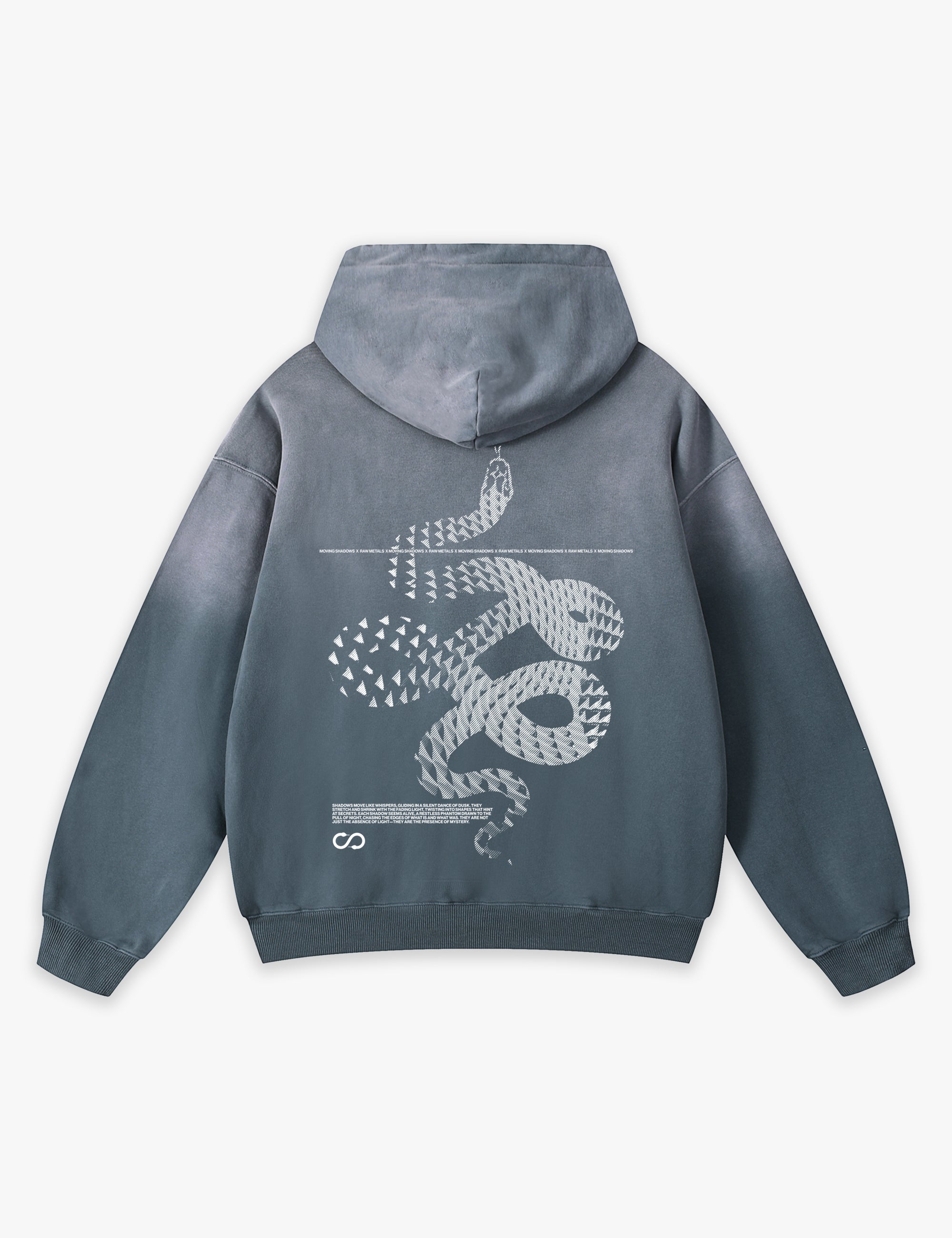 RAW METALS Moving Shadows Faded Hoodie in Slate