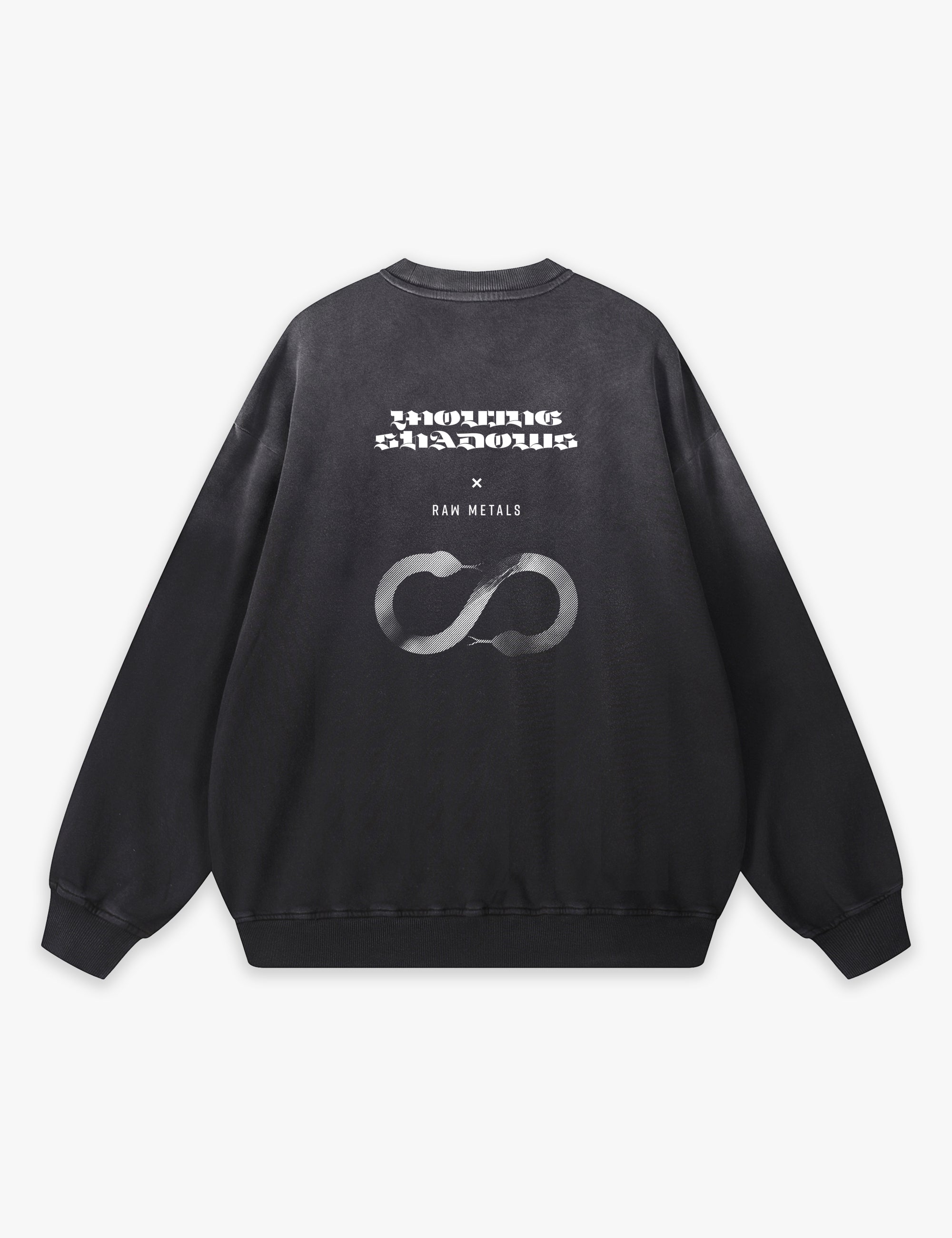 RAW METALS Moving Shadows Faded Sweatshirt in Black