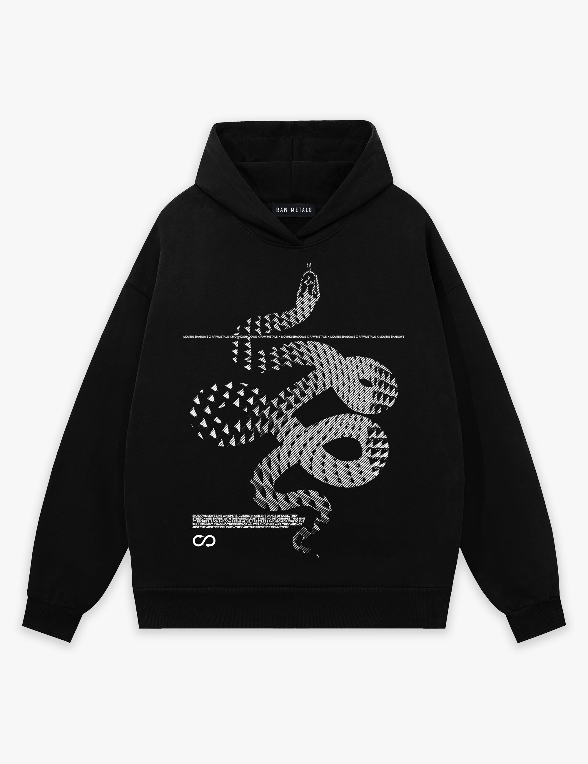 RAW METALS Moving Shadows Hoodie in Black