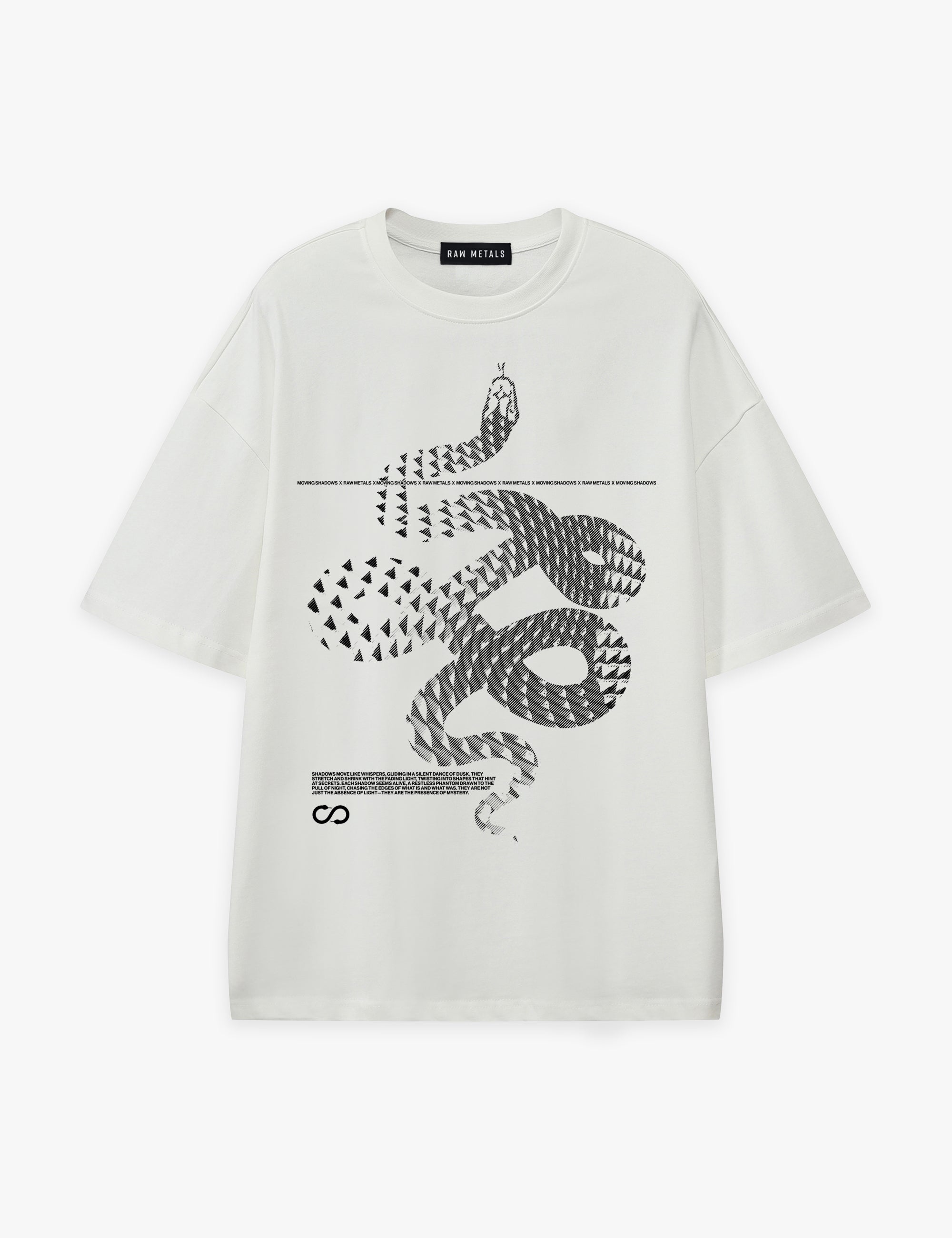 RAW METALS Moving Shadows Oversized T-shirt in White