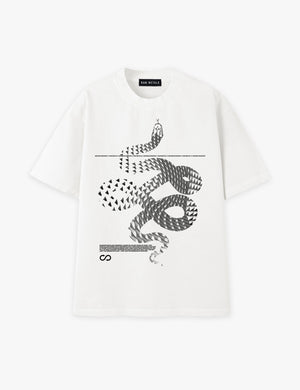 RAW METALS Moving Shadows Oversized Distressed T-shirt in White