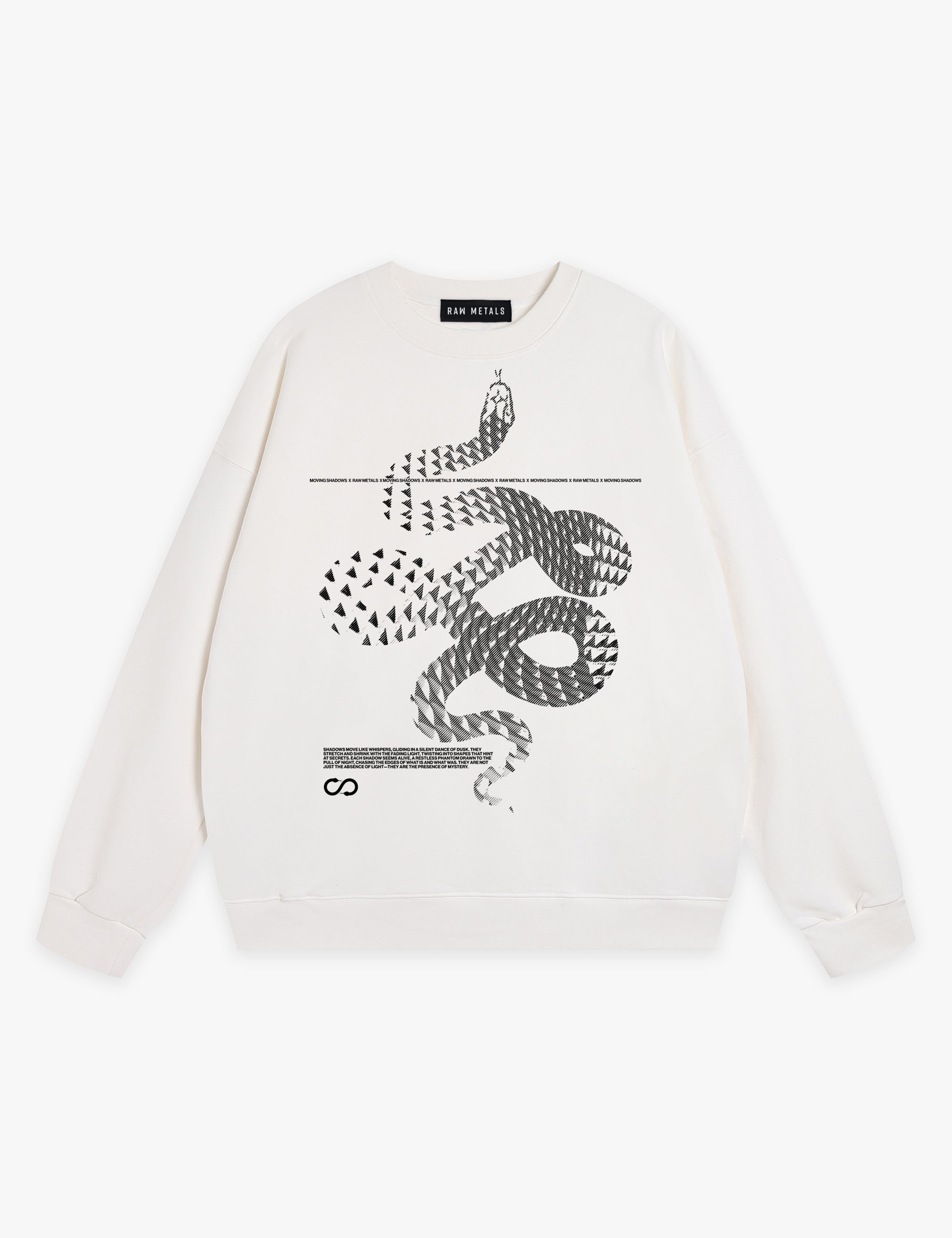 RAW METALS Moving Shadows Sweatshirt in White