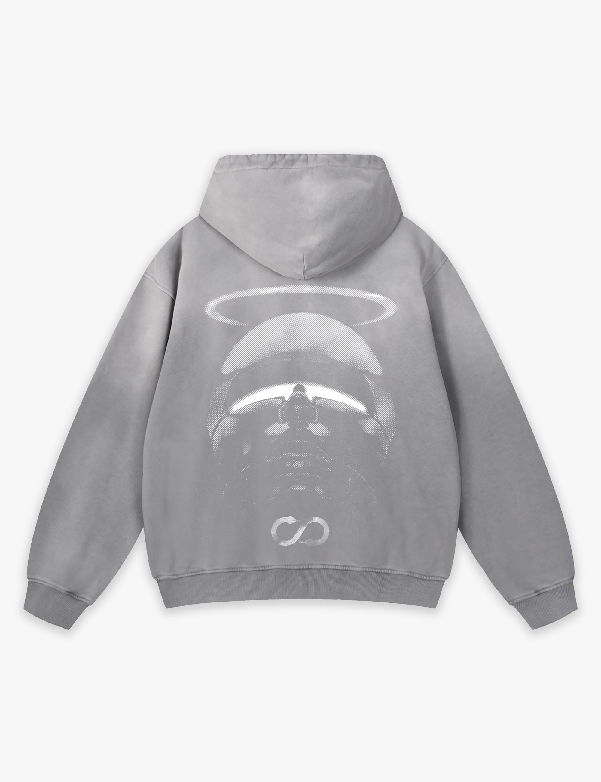 RAW METALS Vanishing Line Faded Hoodie in Grey