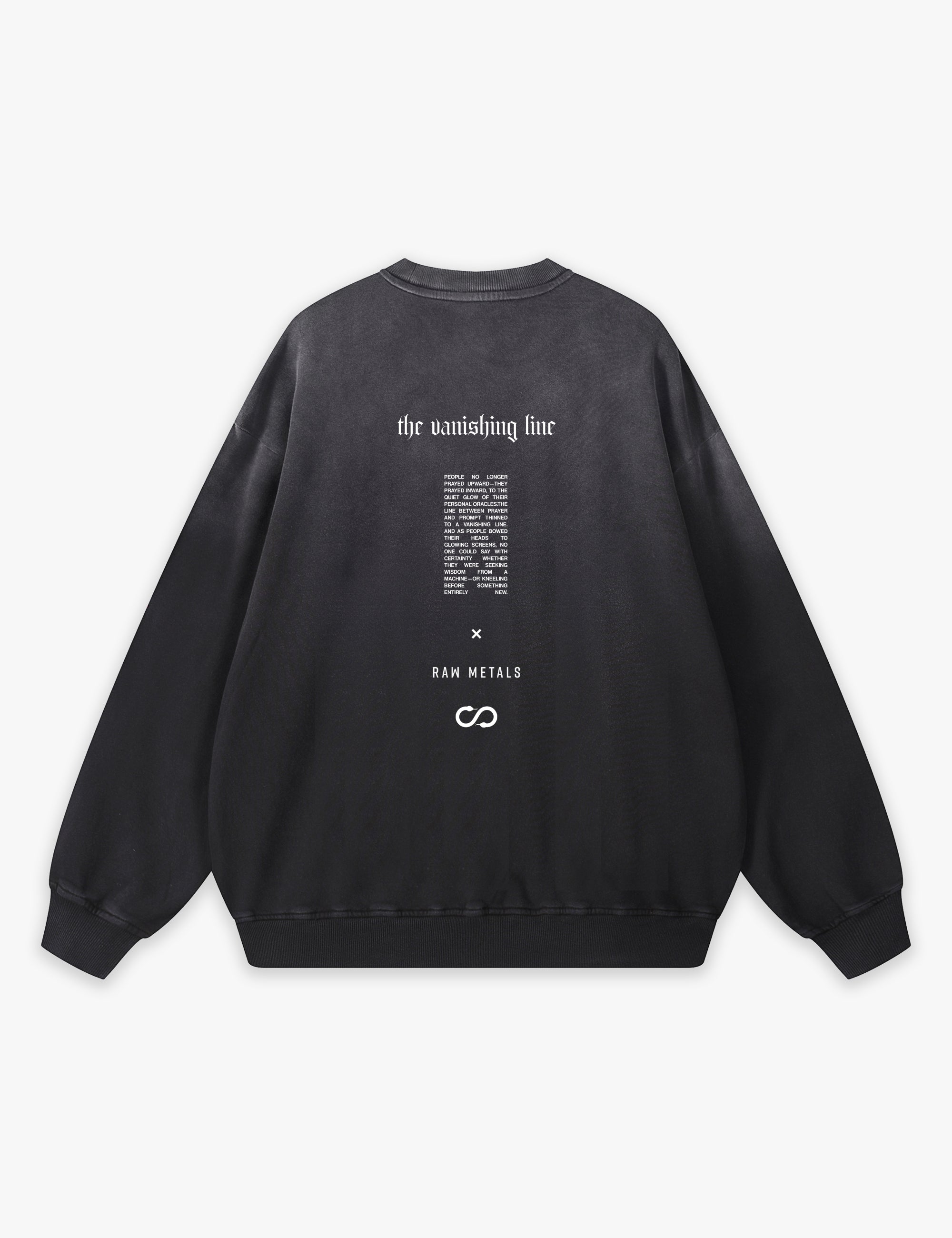 RAW METALS Vanishing Line Faded Sweatshirt in Black