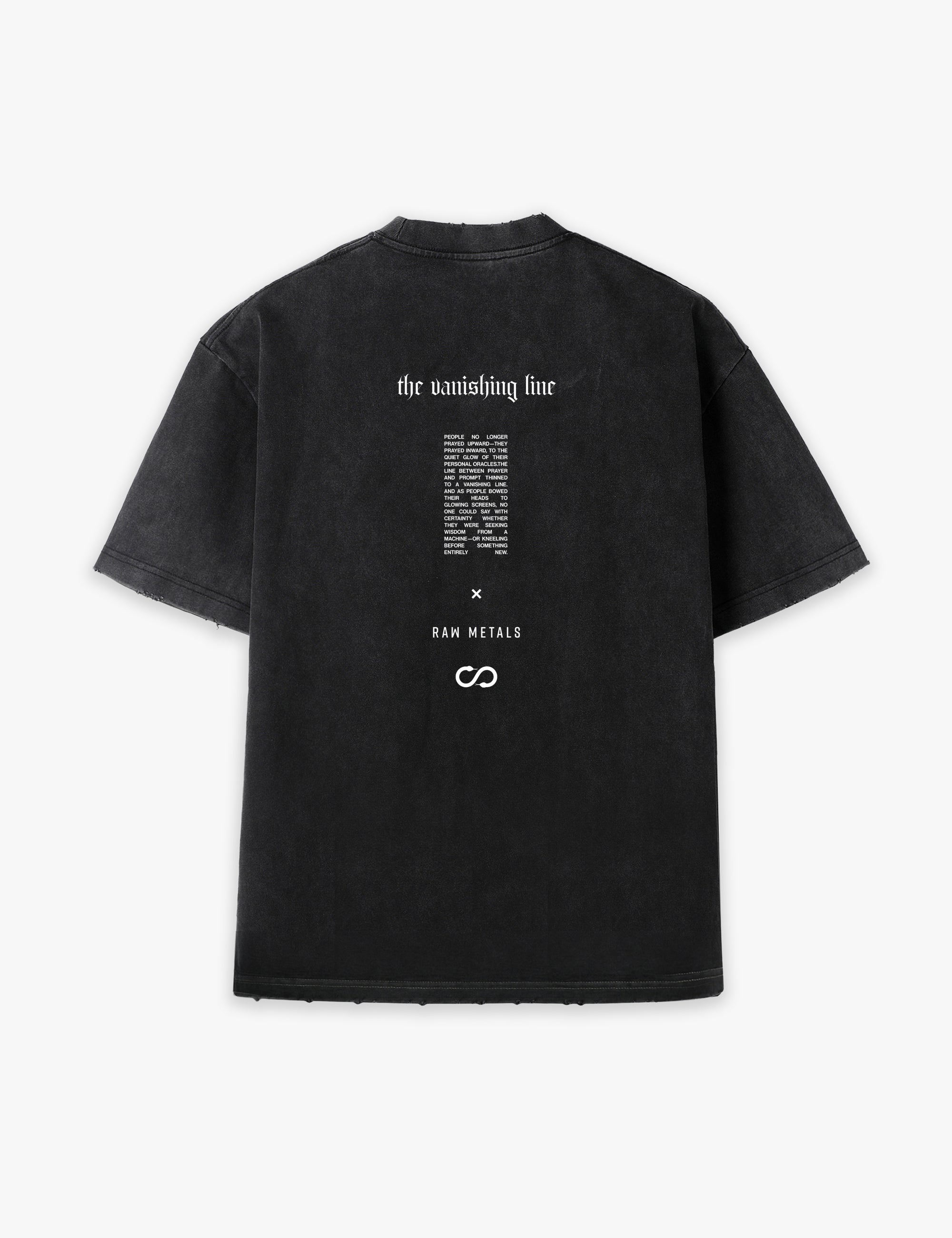 RAW METALS Vanishing Line Oversized Distressed T-shirt in Black