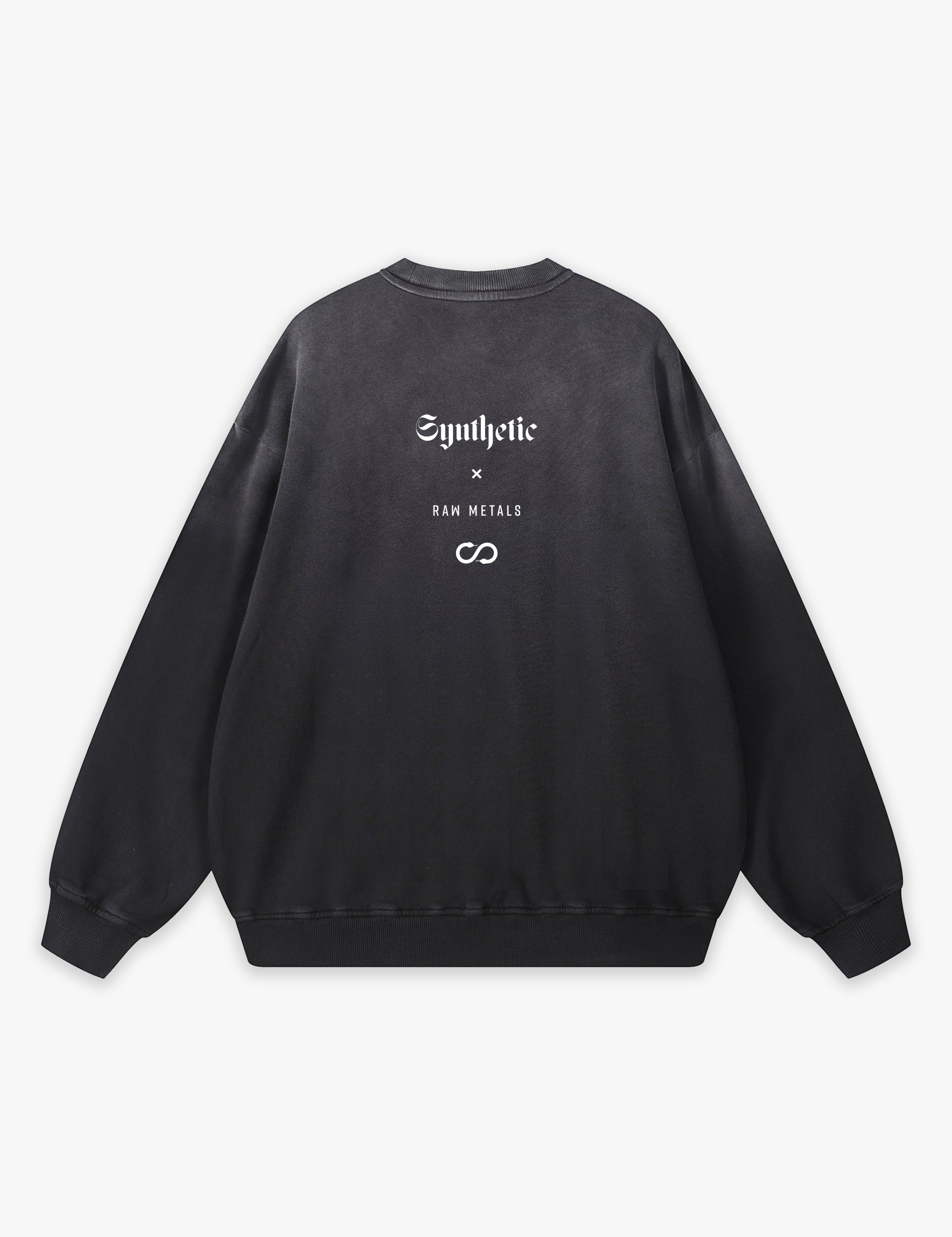 RAW METALS Synthetic Faded Sweatshirt in Black
