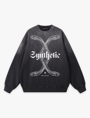 RAW METALS Synthetic Faded Sweatshirt in Black
