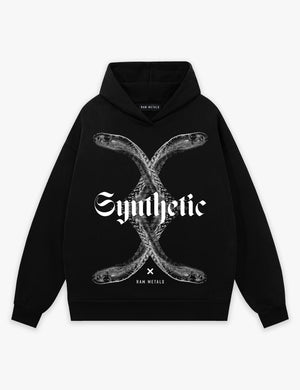 RAW METALS Synthetic Hoodie in Black