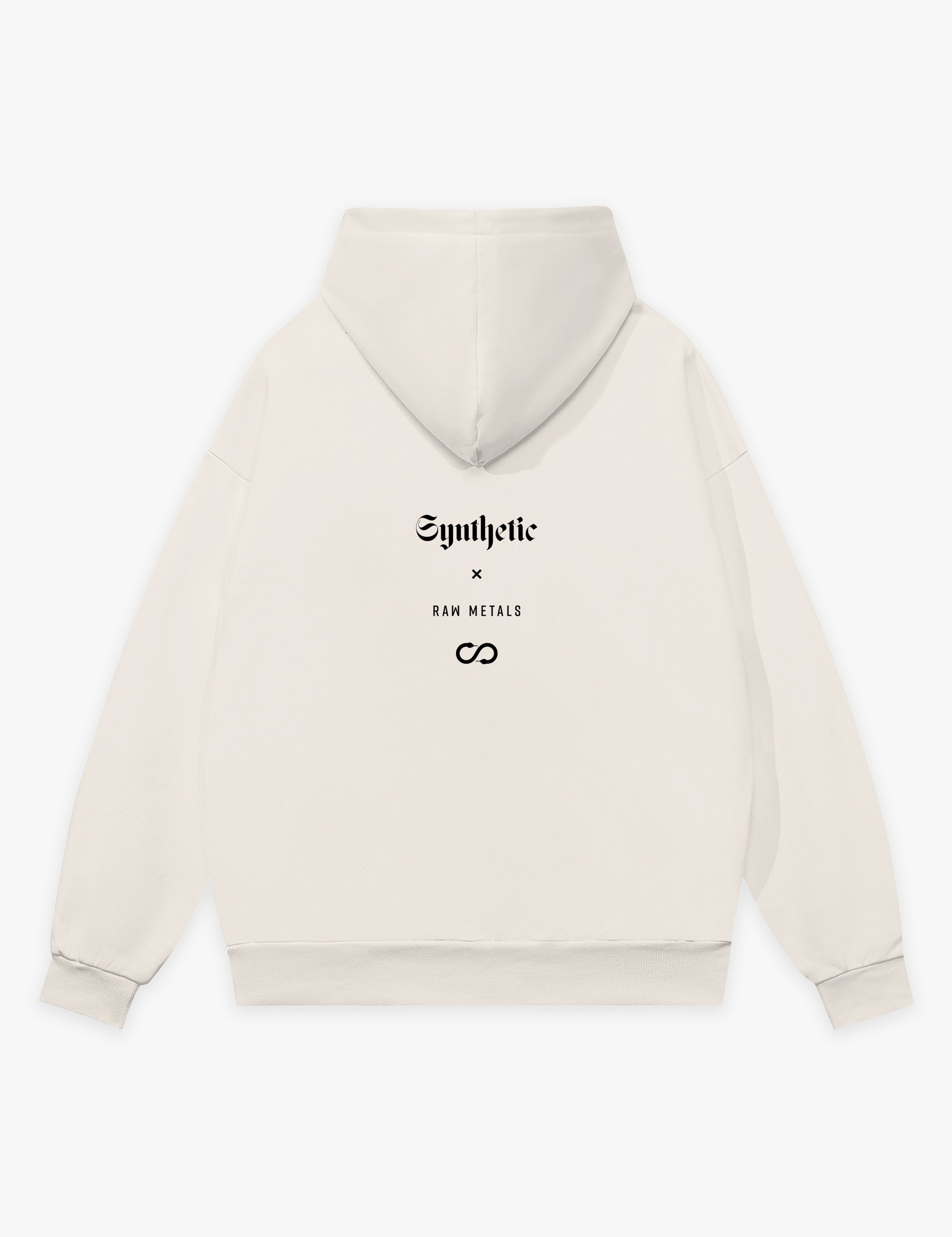 RAW METALS Synthetic Hoodie in Bone