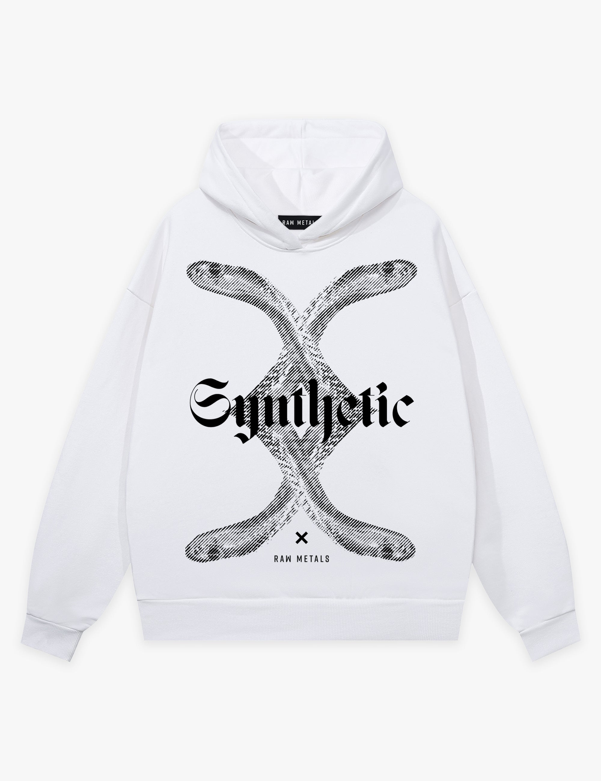 RAW METALS Synthetic Hoodie in White
