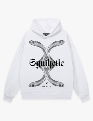 RAW METALS Synthetic Hoodie in White