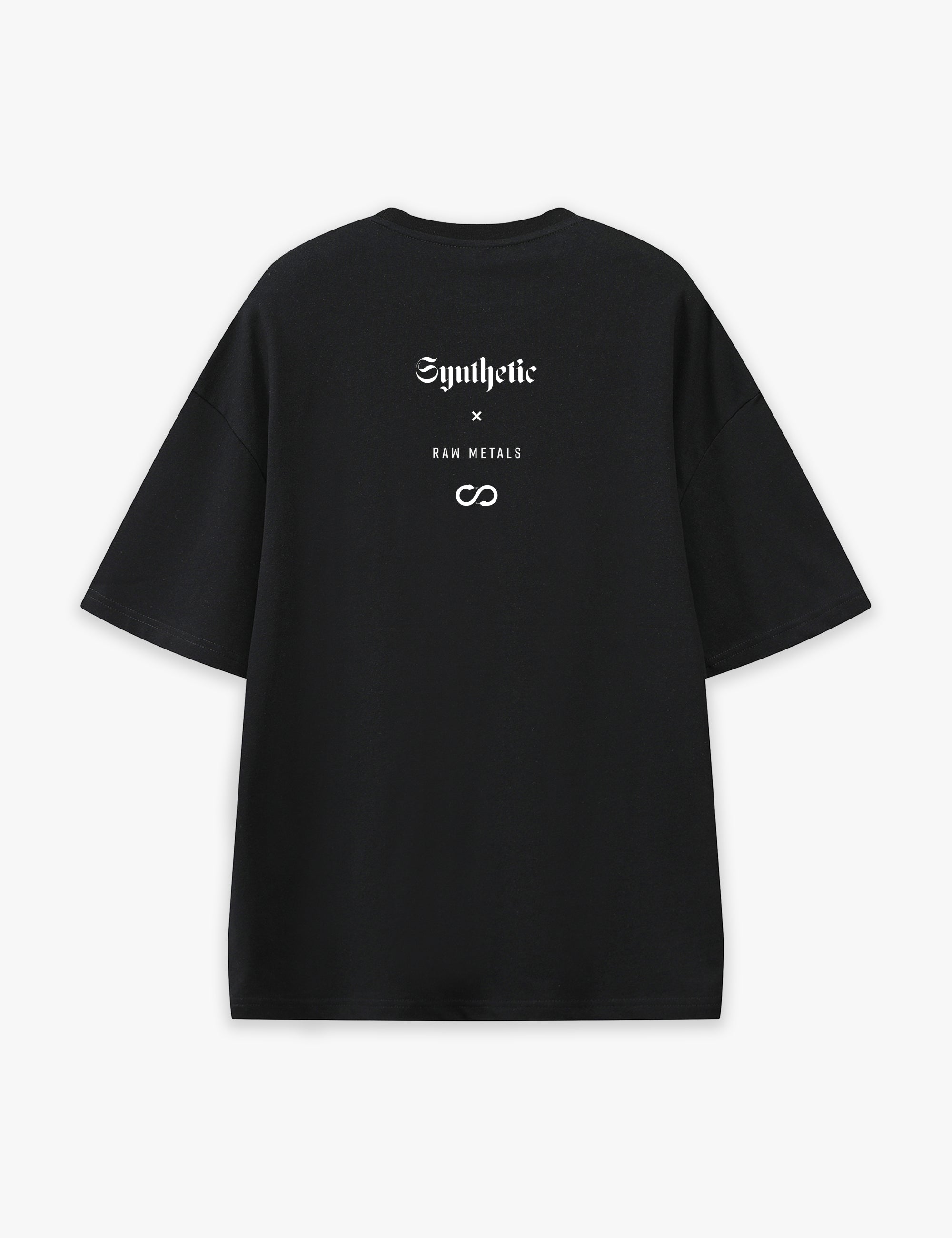 RAW METALS Synthetic Oversized T-shirt in Black