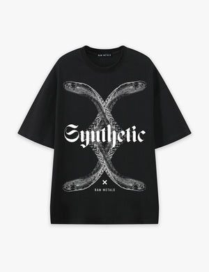 RAW METALS Synthetic Oversized T-shirt in Black