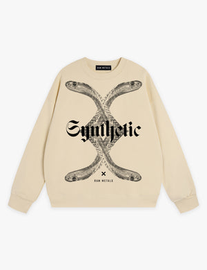 RAW METALS Synthetic Sweatshirt in Cream