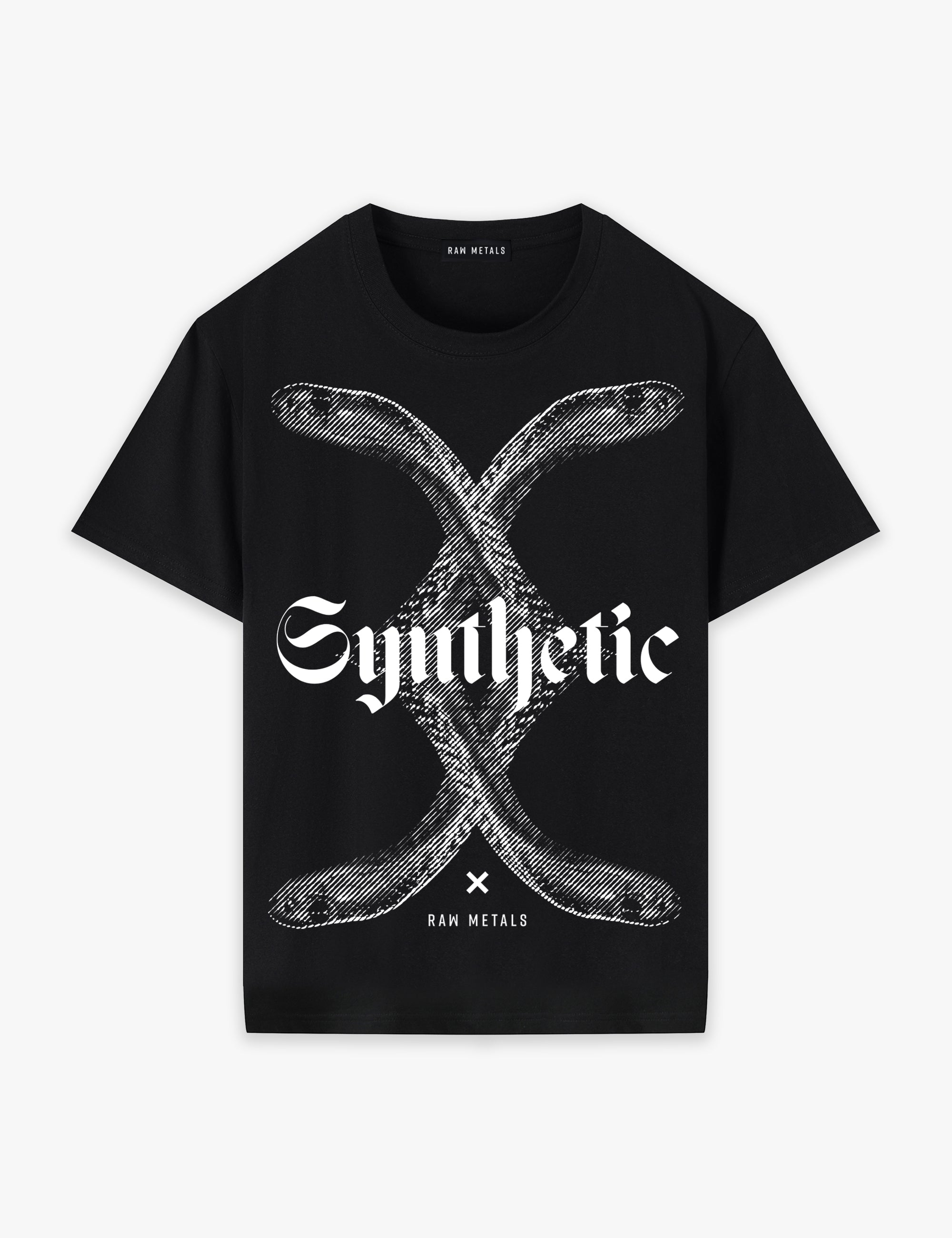 RAW METALS Synthetic T-shirt in Black